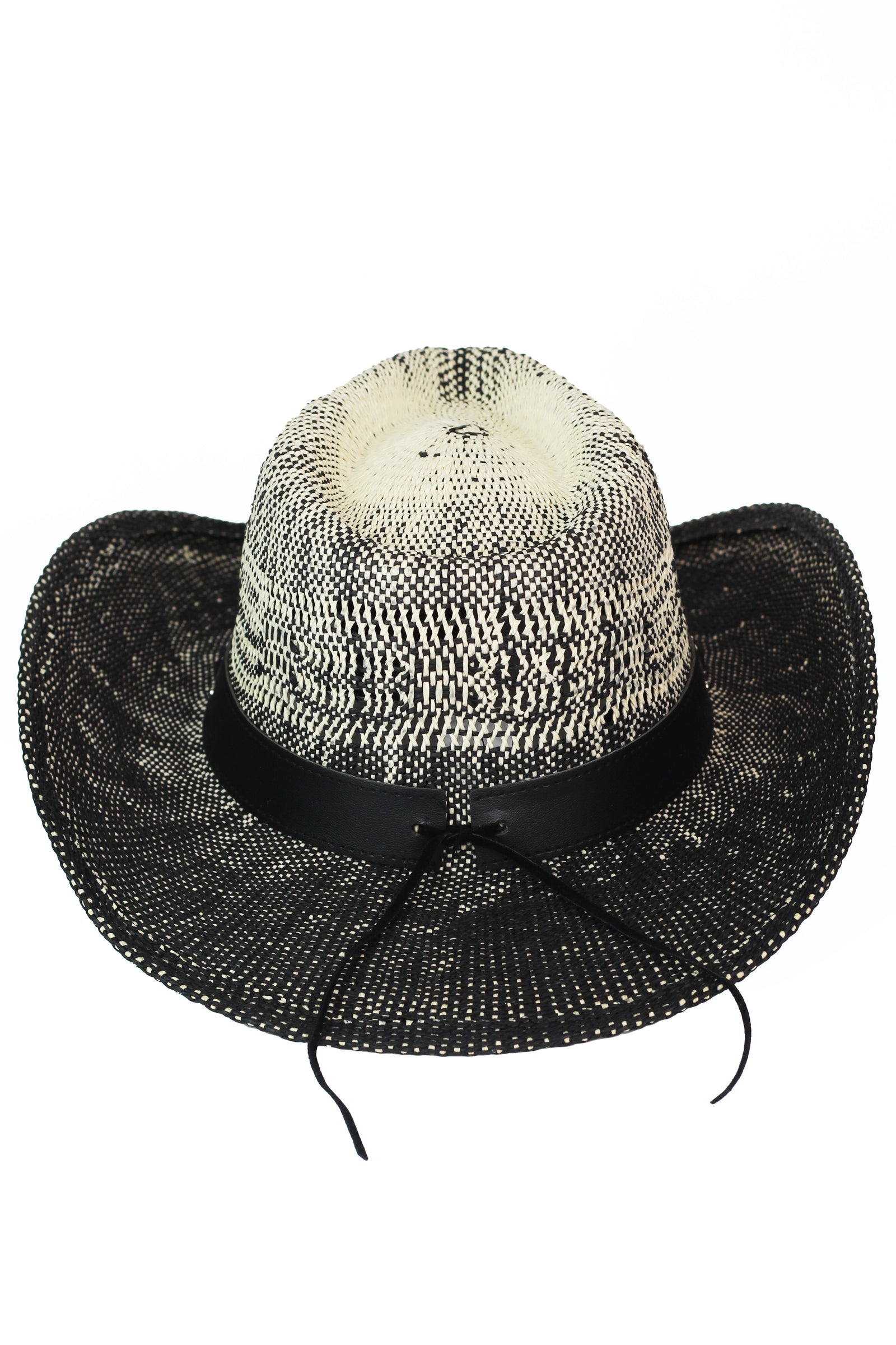 Ombre Straw Cowboy Hat w/ Stud & Rhinestone Trim
