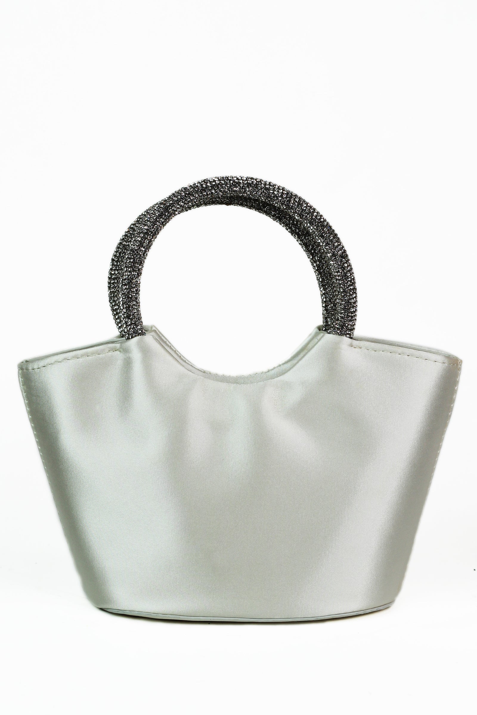 Satin Tote w/ Rhinestone Handle