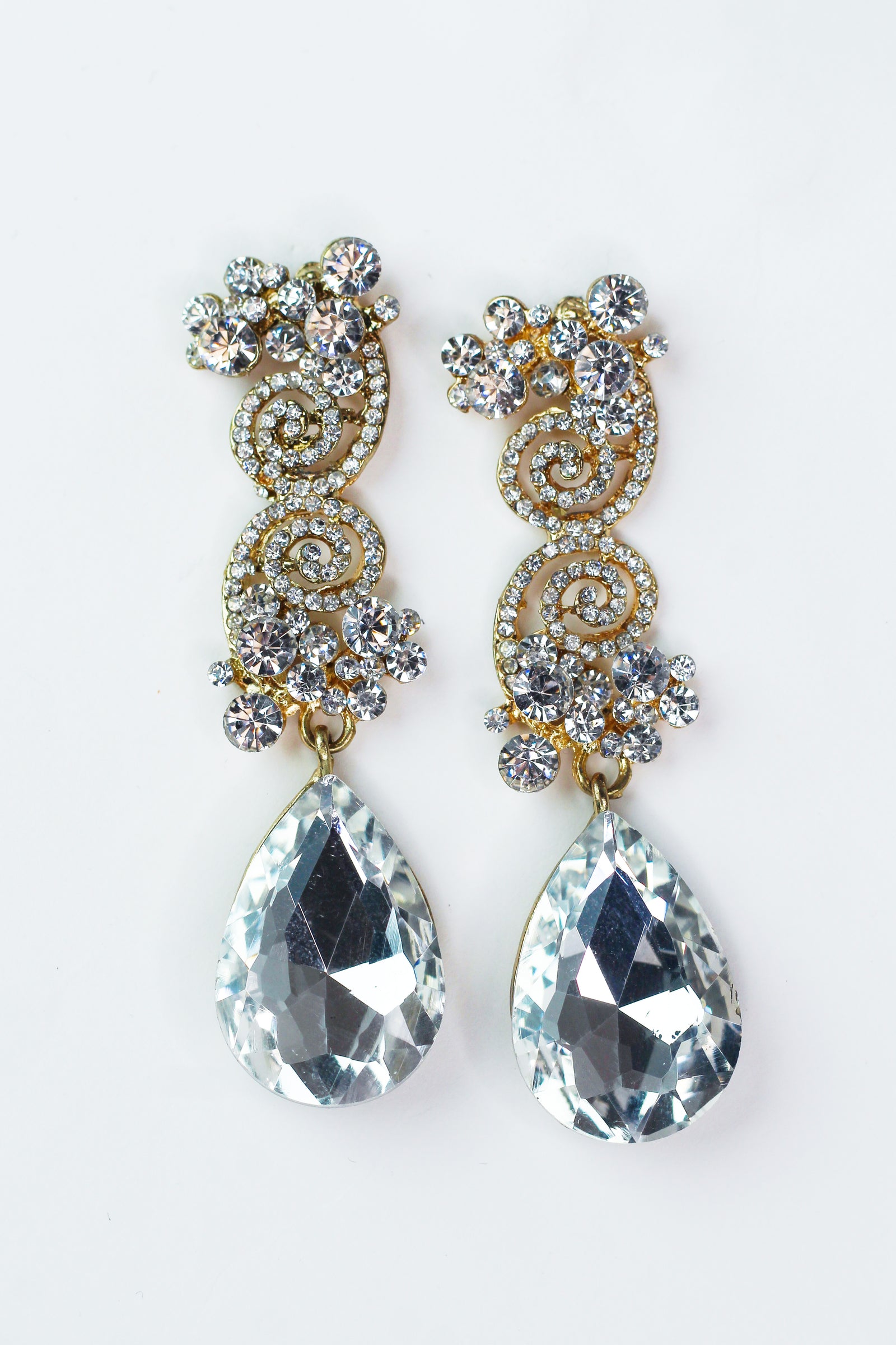 Double Swirl Top Teardrop Earrings
