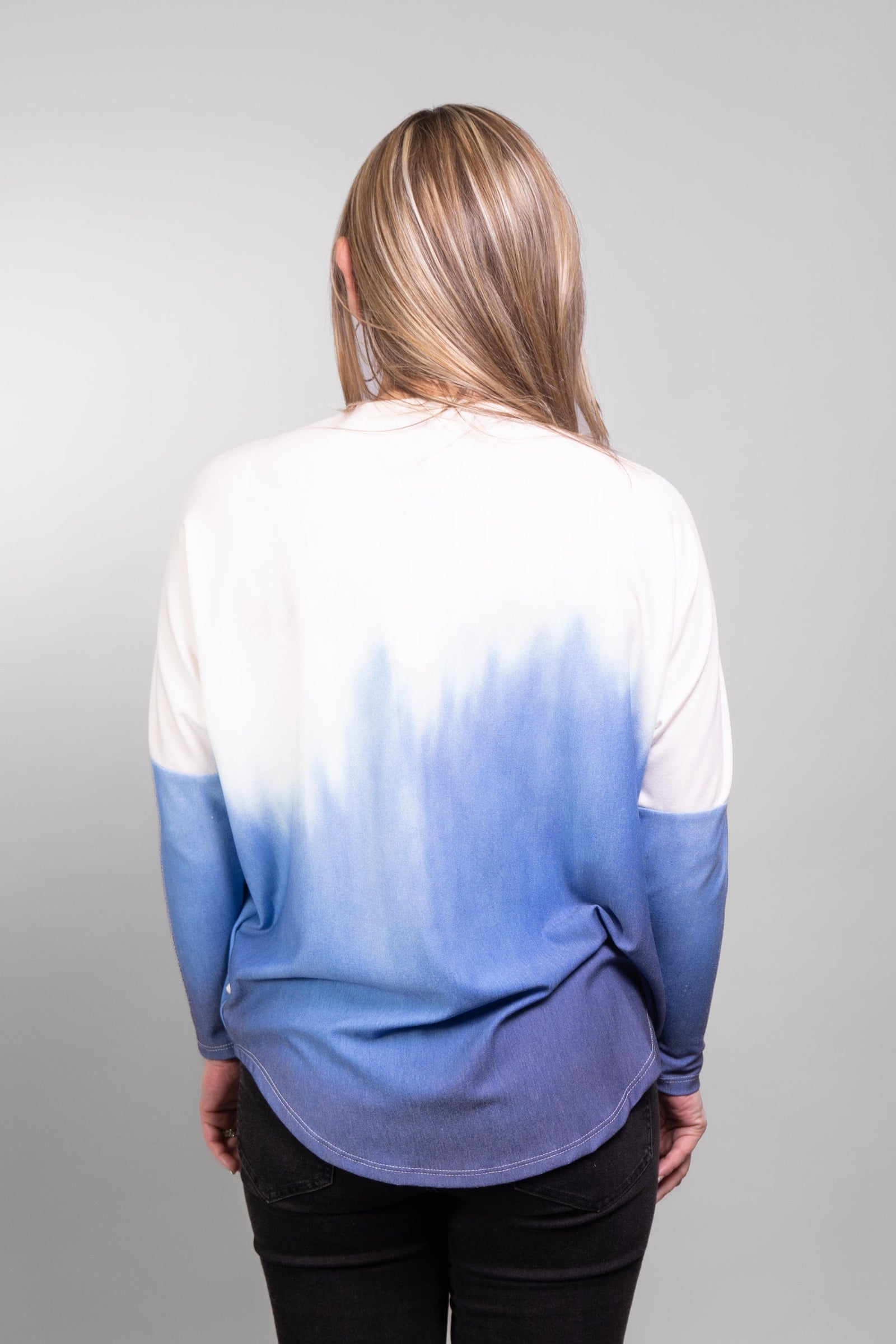 Ombre Dolman Sleeve Zipper Top