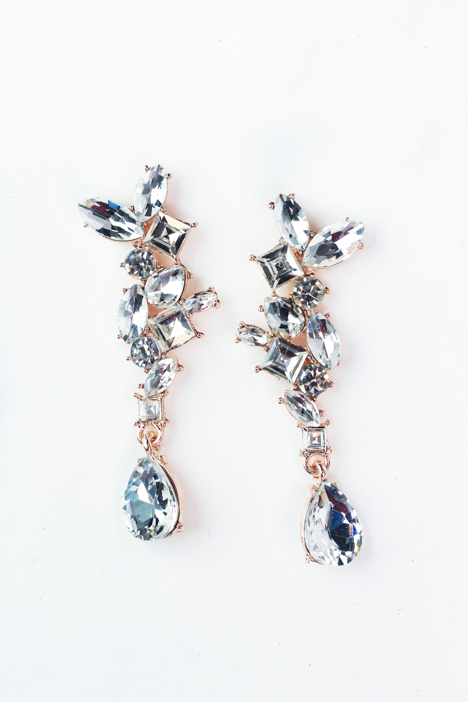 Four Different Stone Long Teardrop Dangle Earring