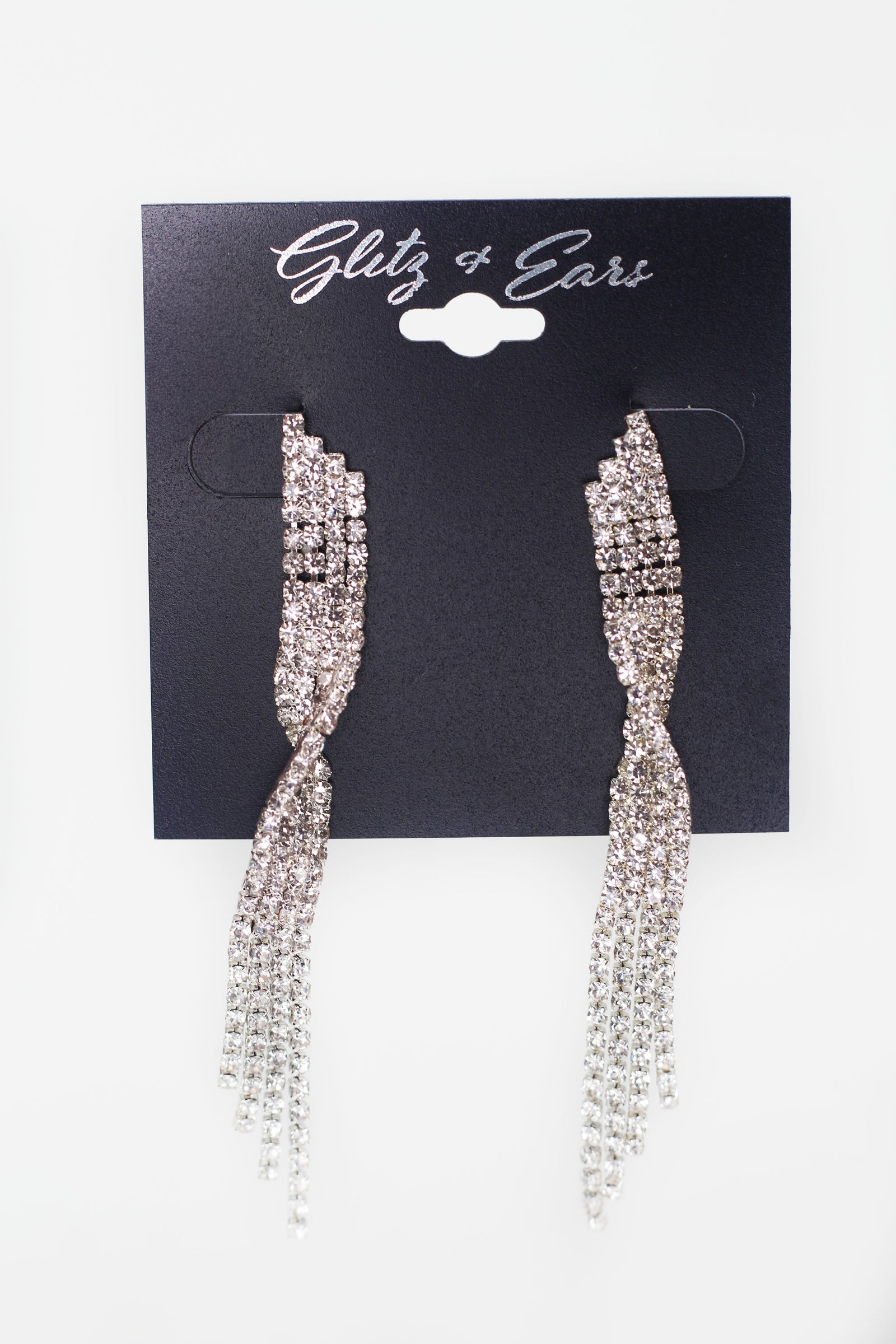 Four Row Crossover Middle Long Dangle Earring