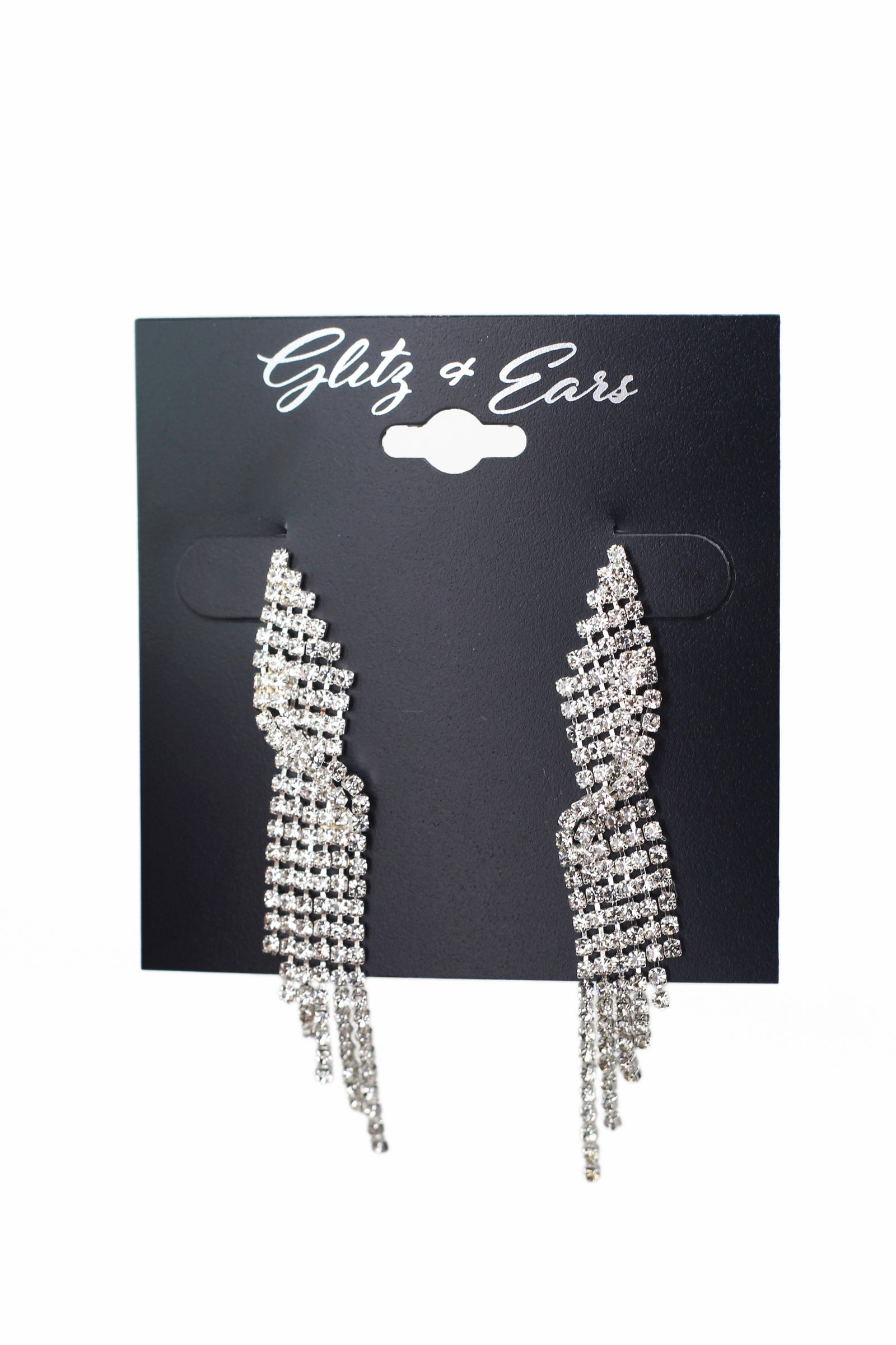 Point Top Two Overlap Strand Dangle Earring