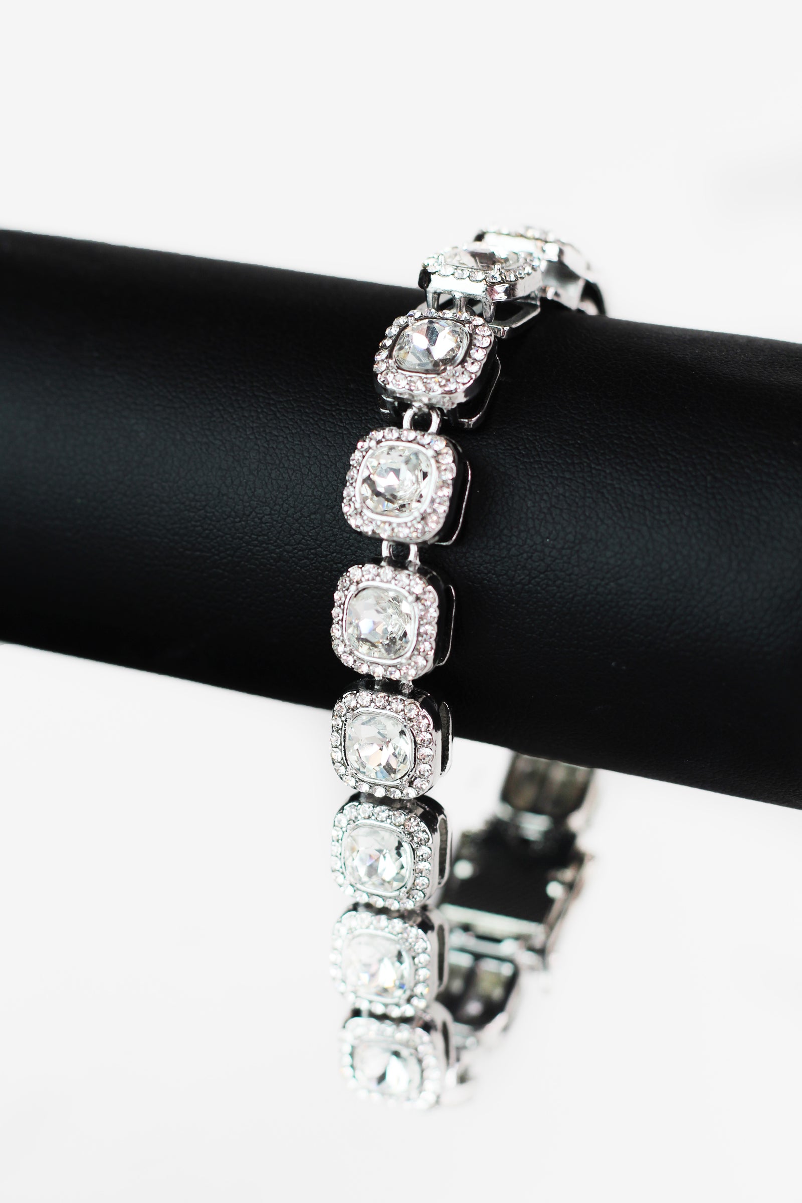 Cushion Shape Stone with Trim Tennis Bracelet