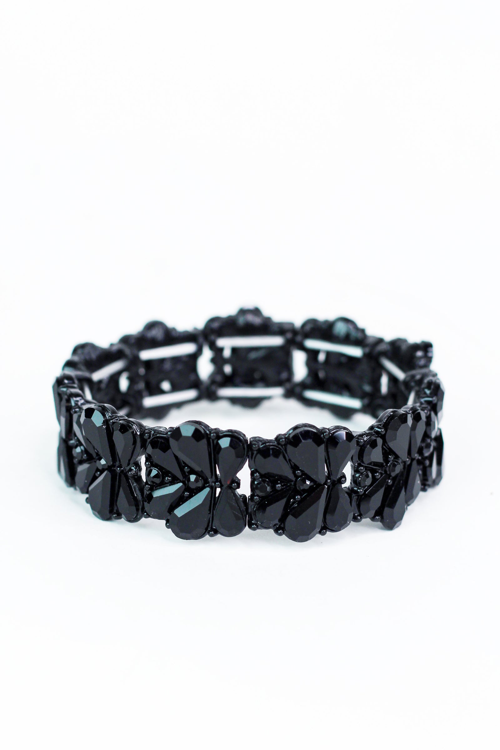 Two Row Sideway Teardrop Stretch Bracelet