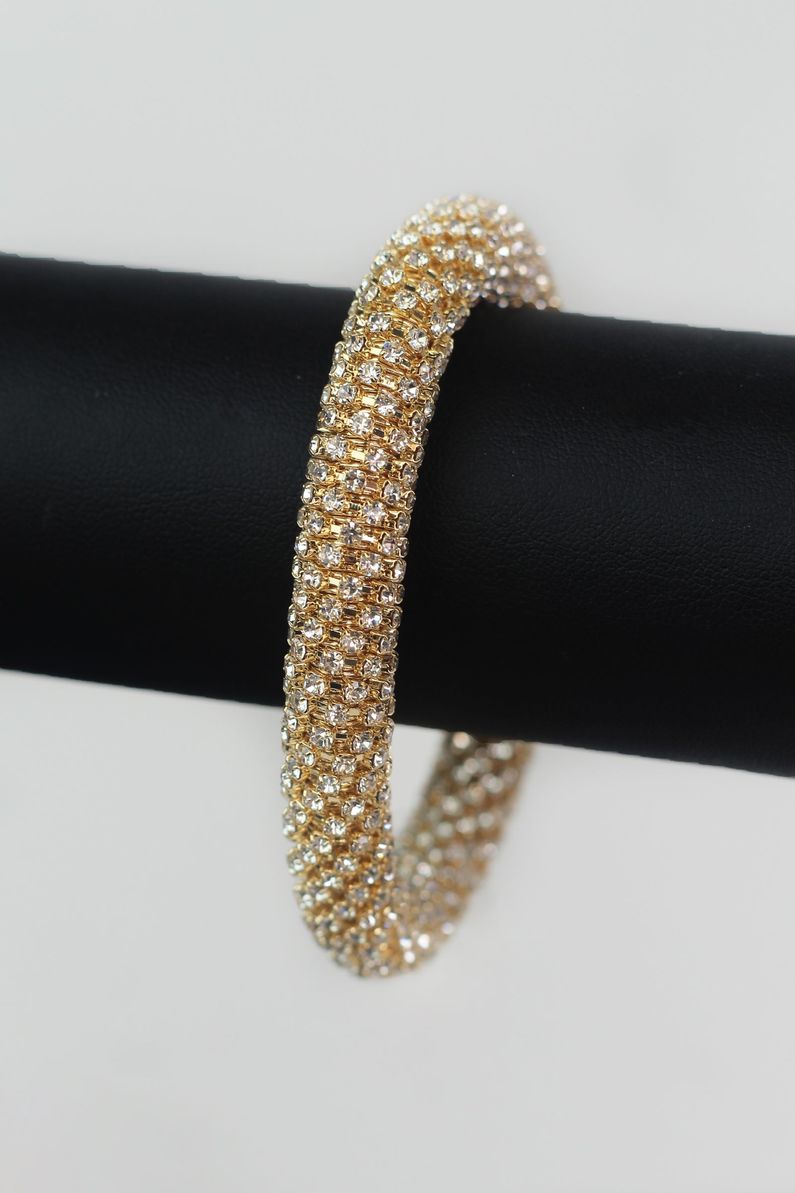 Thick Spaced All Rhinestone Around Bracelet
