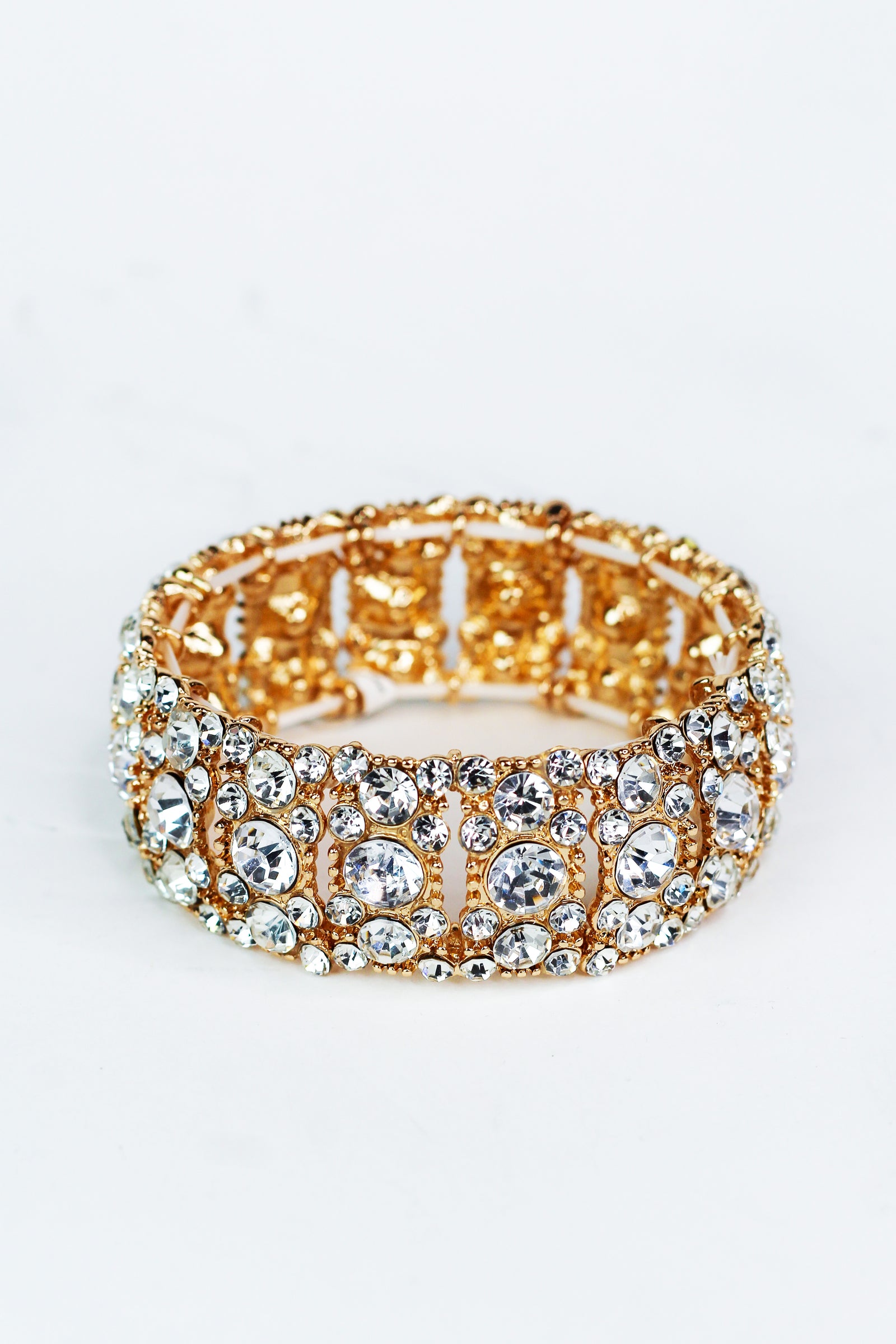 Three Different Size Stone in Bars Bracelet