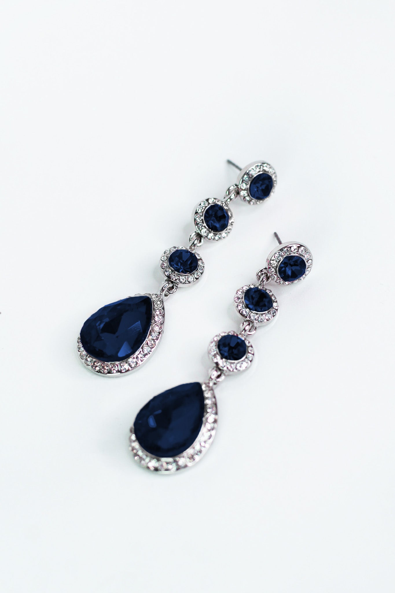 Three Circle Stone Drop Teardrop Earring