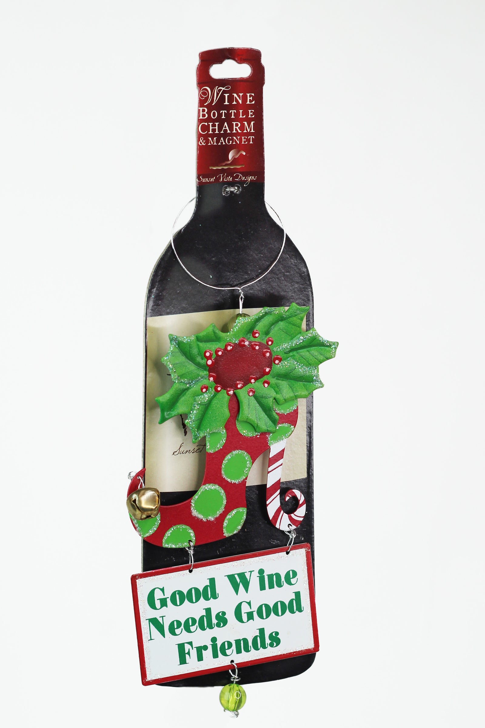 Christmas Wine Bottle Charms & Magnets