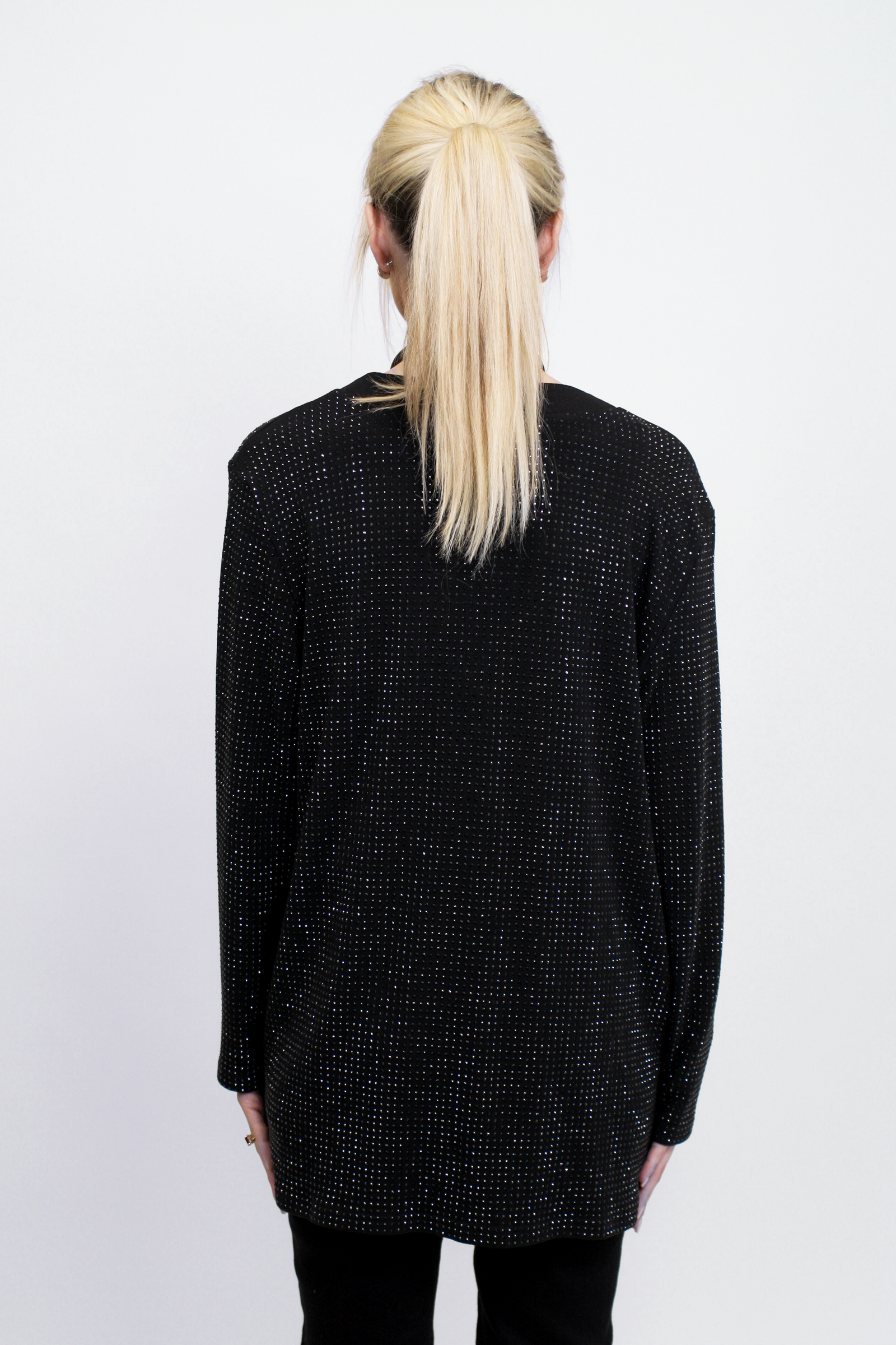 Long Sleeve Rhinestone Knit Cardigan