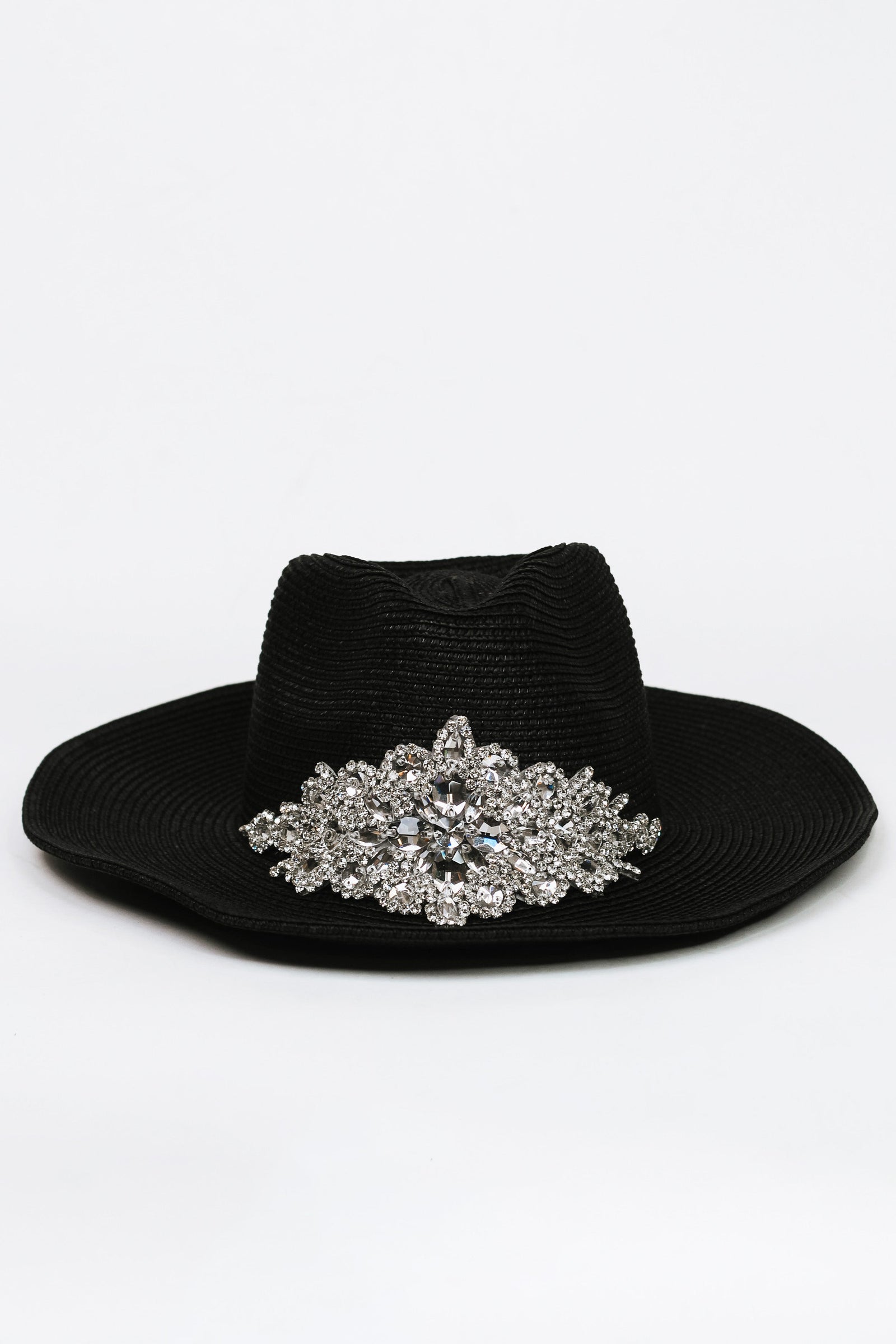 Rhinestone Applique Straw Cowboy Hat