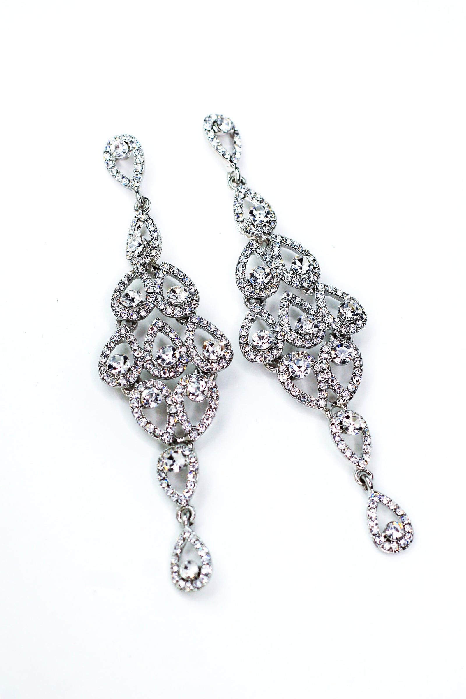 Extra Long 1-2-3-2-1 Teardrop Pattern Earring - Glitz & Ears Boutique