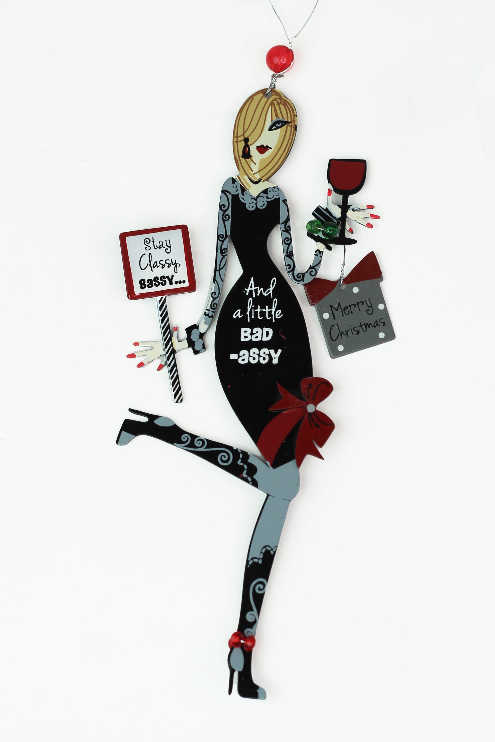 Sassy Ladies Metal Christmas Ornaments