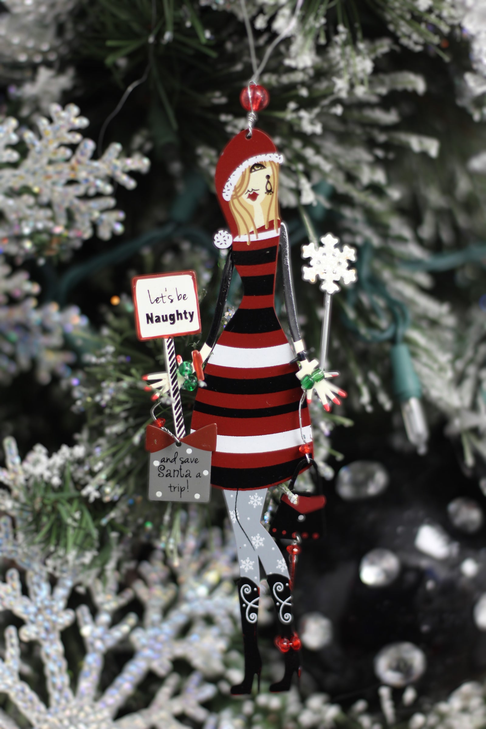 Sassy Ladies Metal Christmas Ornaments