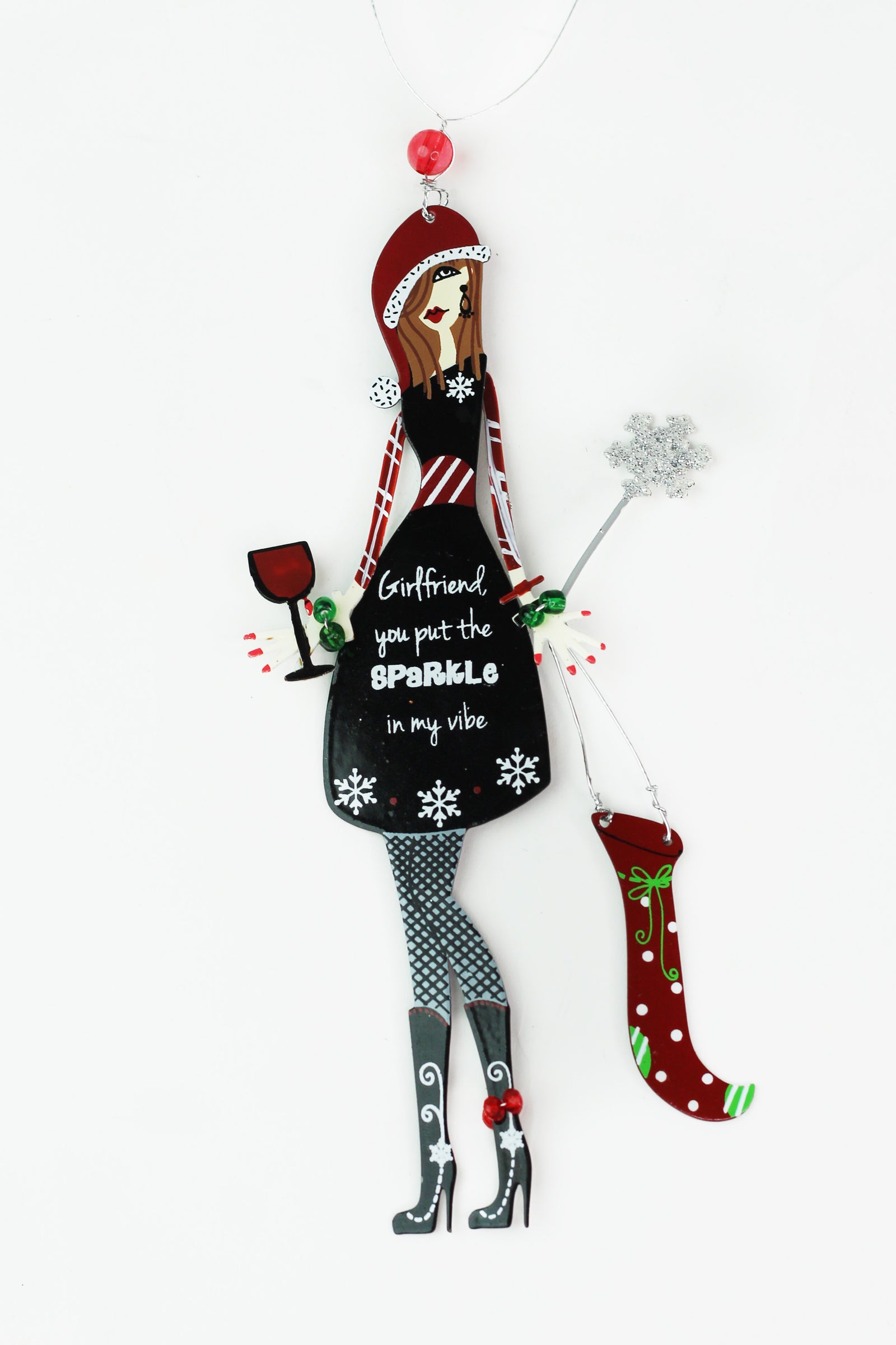 Sassy Ladies Metal Christmas Ornaments