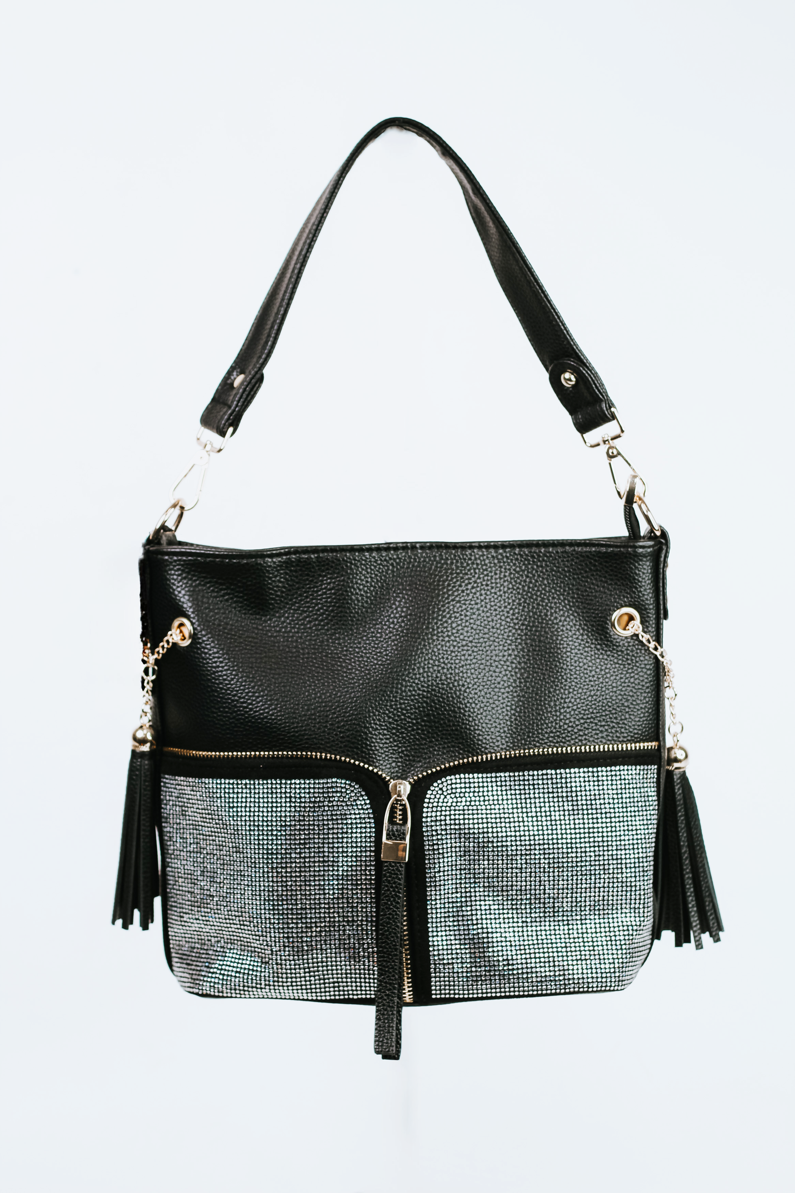 Circle Rhinestone Boho Tassel Purse - Glitz & Ears Boutique
