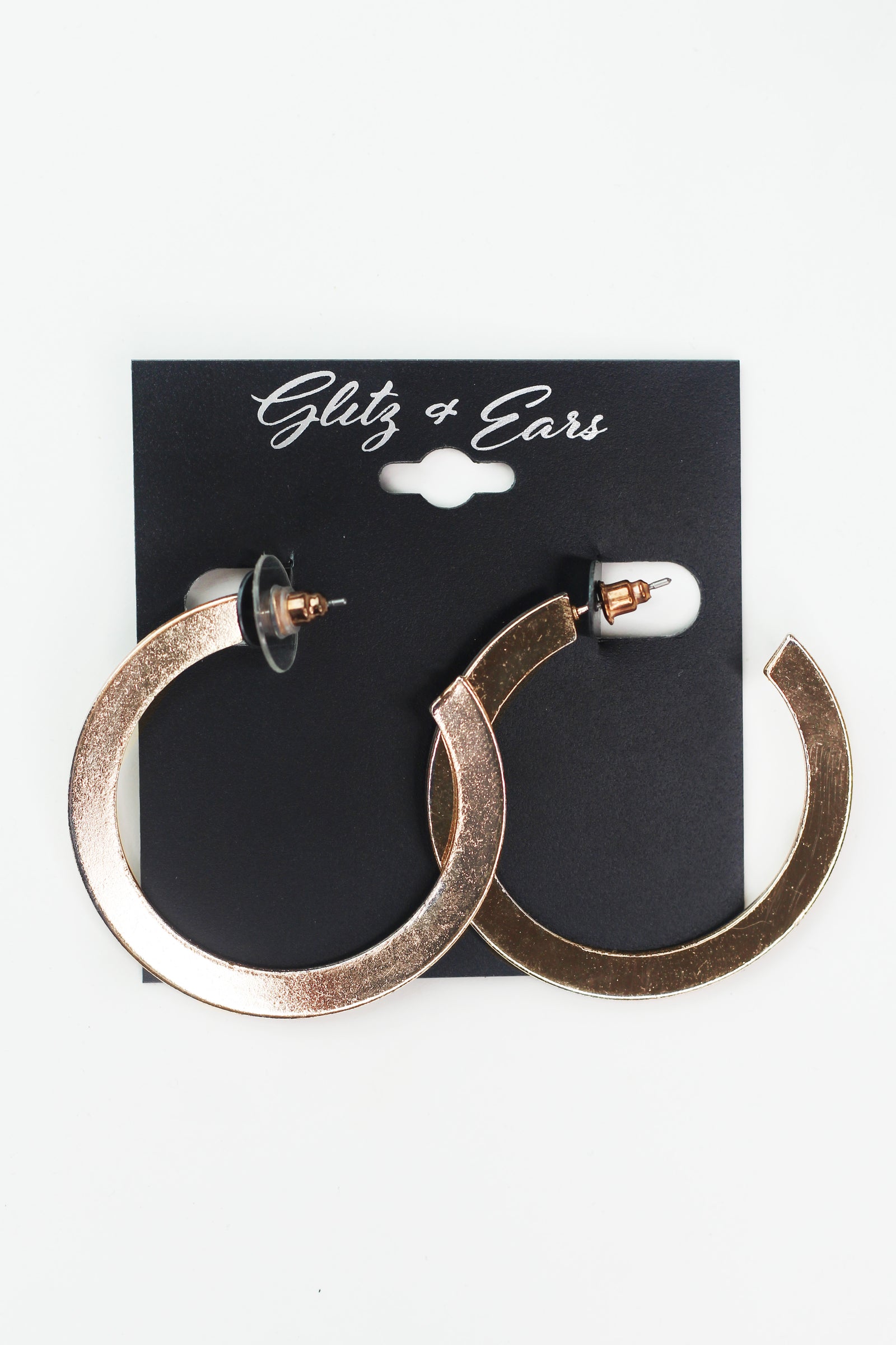 Open Hoop Flat Earrings