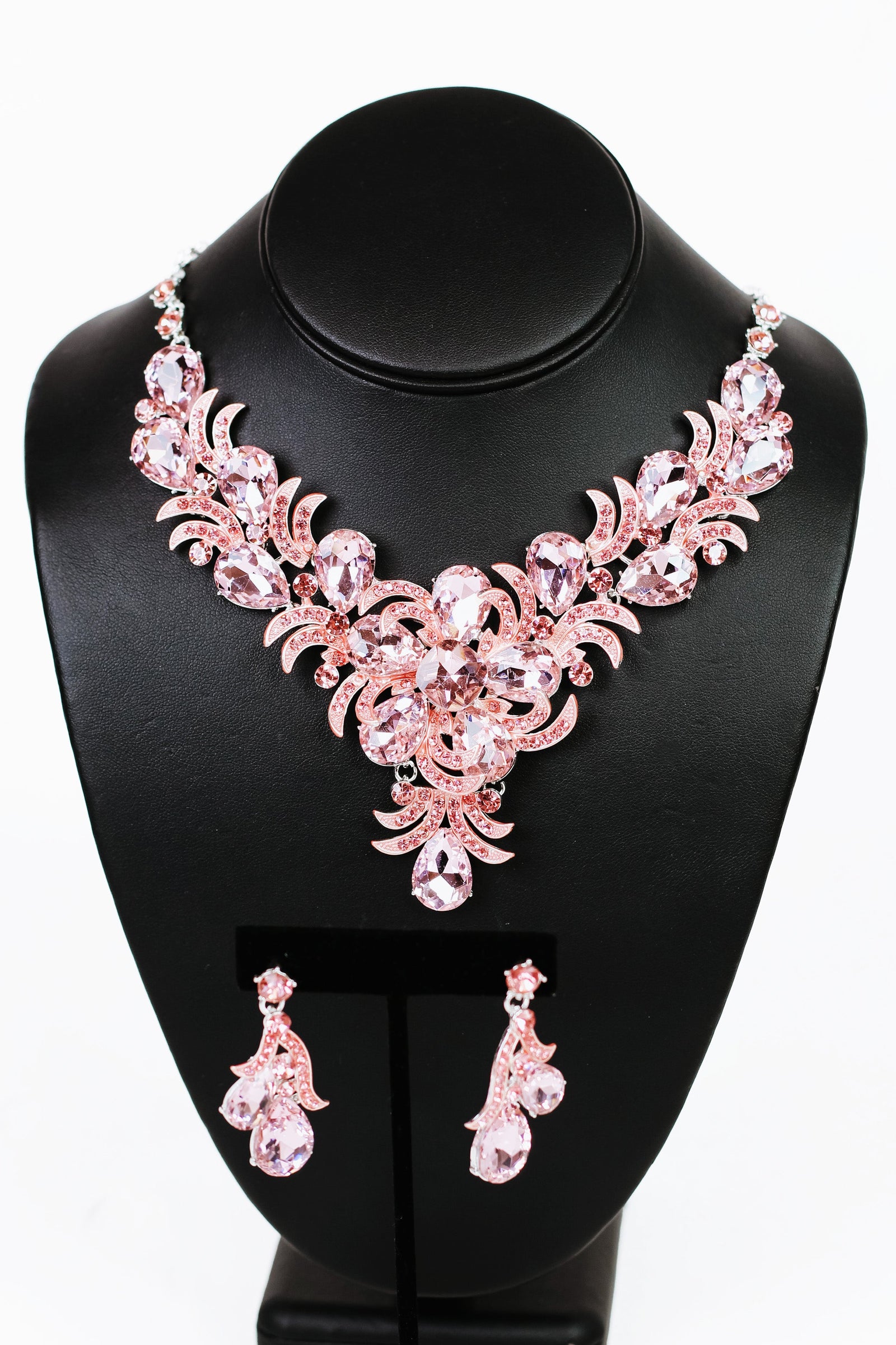 Teardrop Round & Pave Statement Necklace