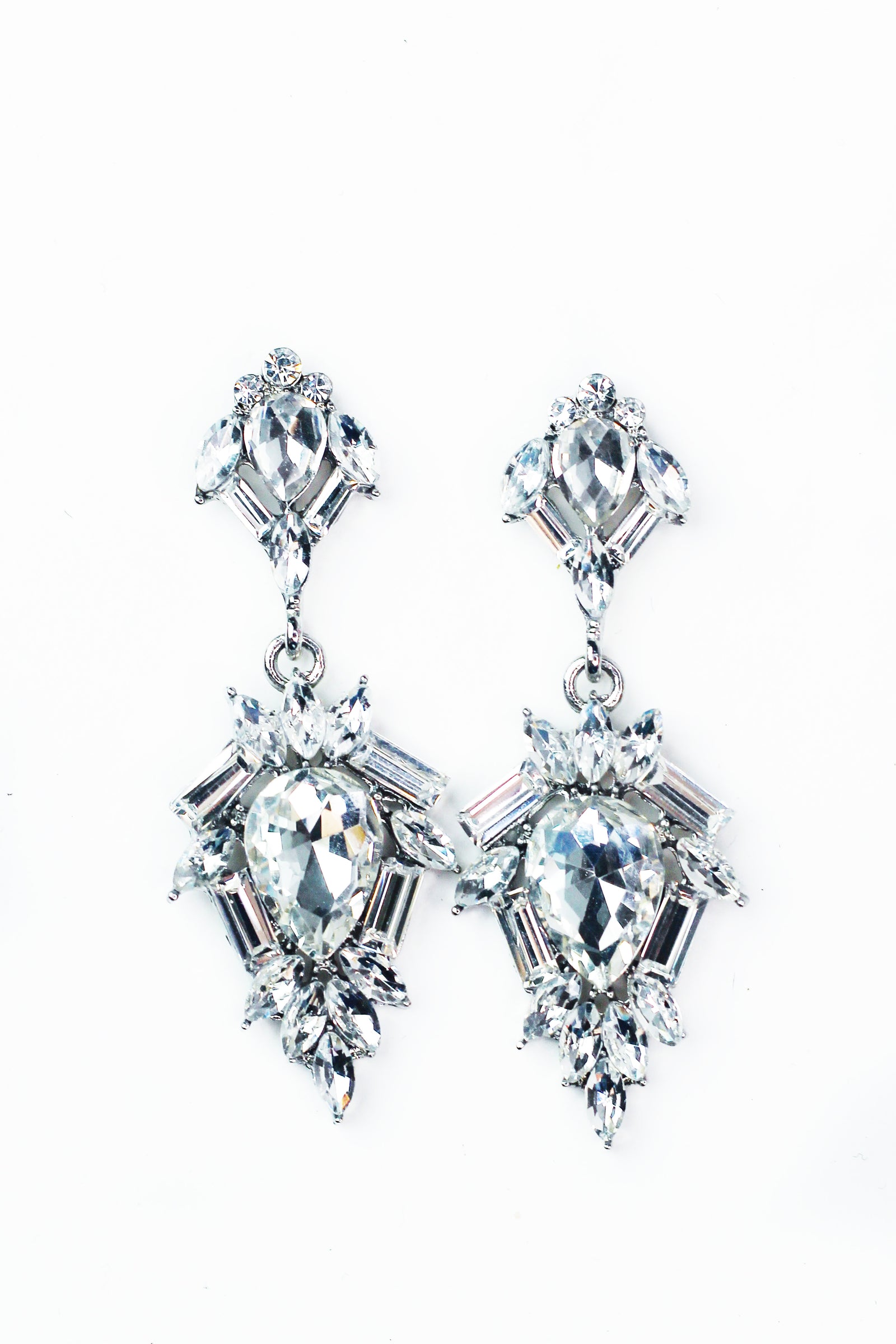 Teardrop Marquis & Baguette Dangling Earrings