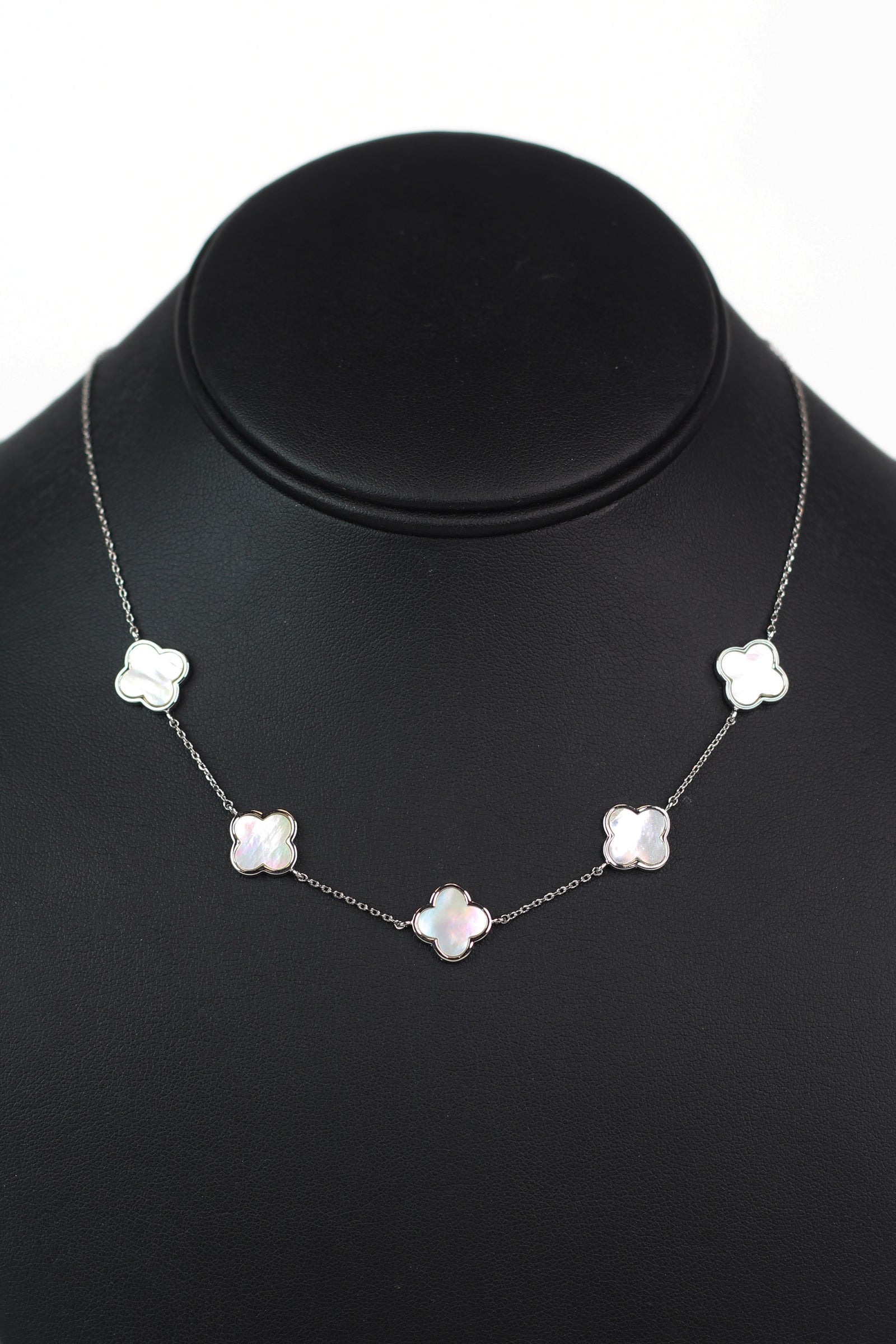 5 Clover & Spaced Dainty Chain Necklace