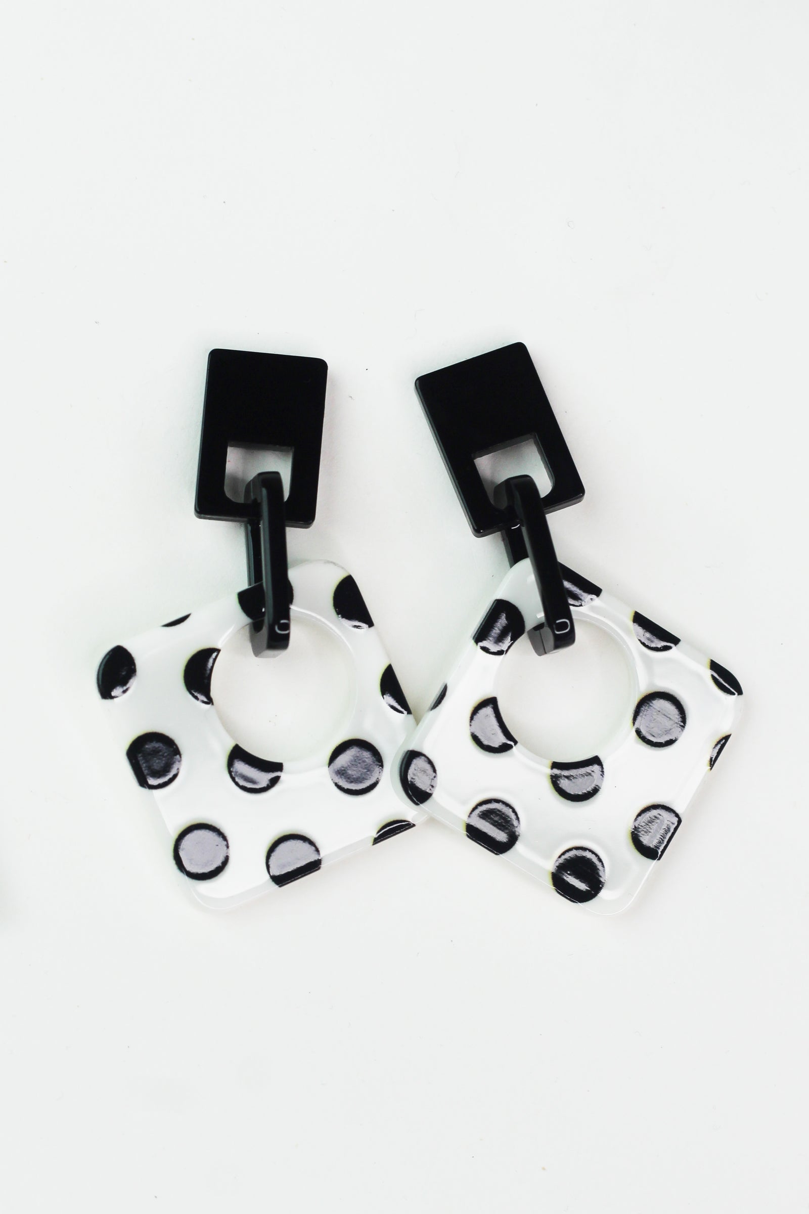 Rectangles w/ Polka Dot Square Earrings