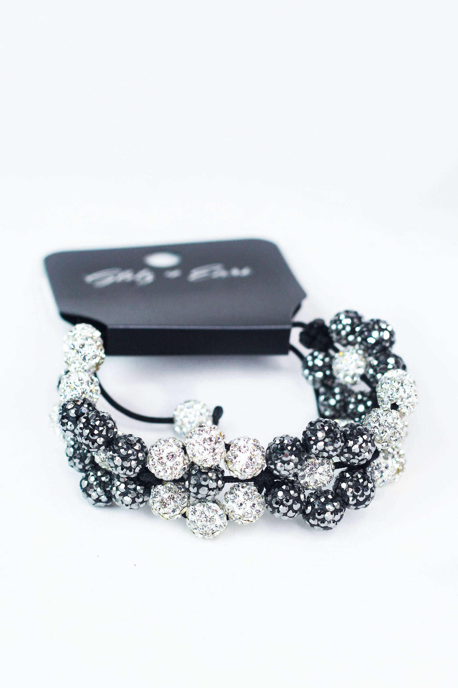 Pave Bead Floral Clusters Pull Bracelet