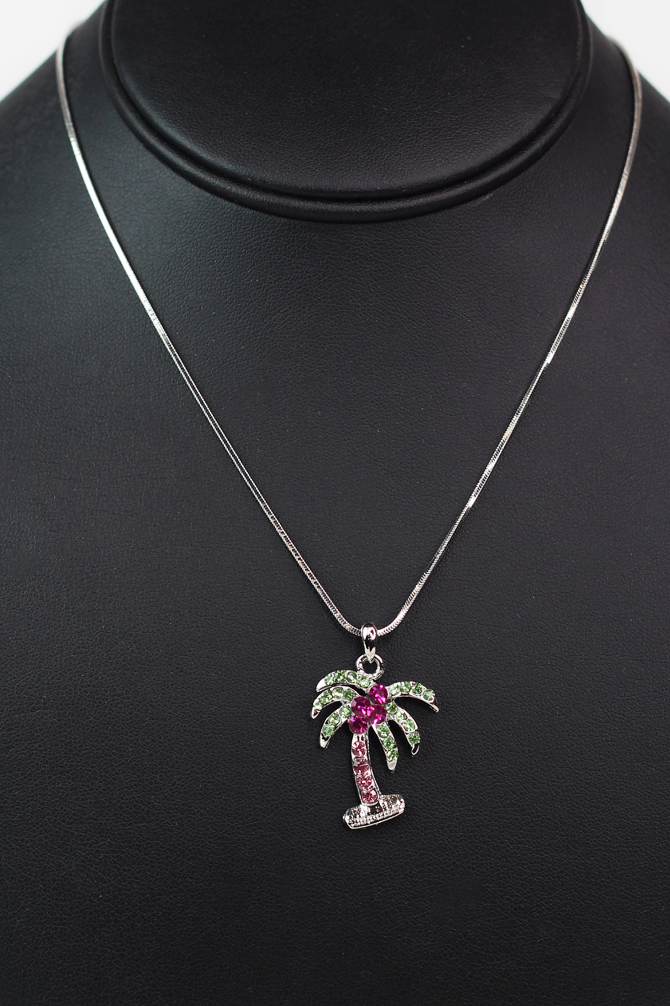 Rhinestone Palm Tree Necklace