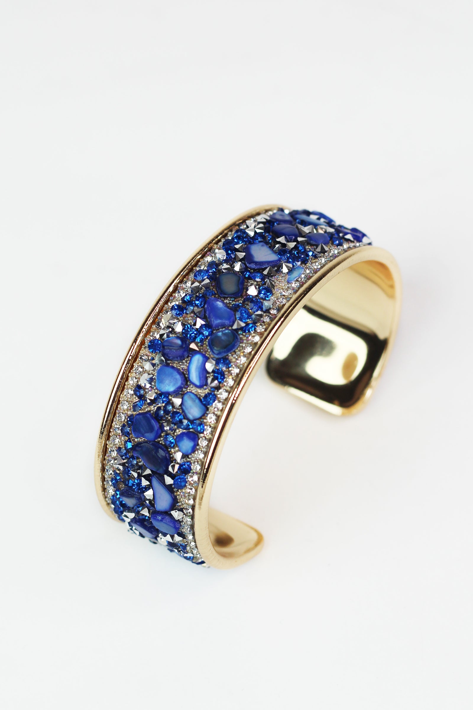 Medium Rhinestone & Multicolor Chips Cuff