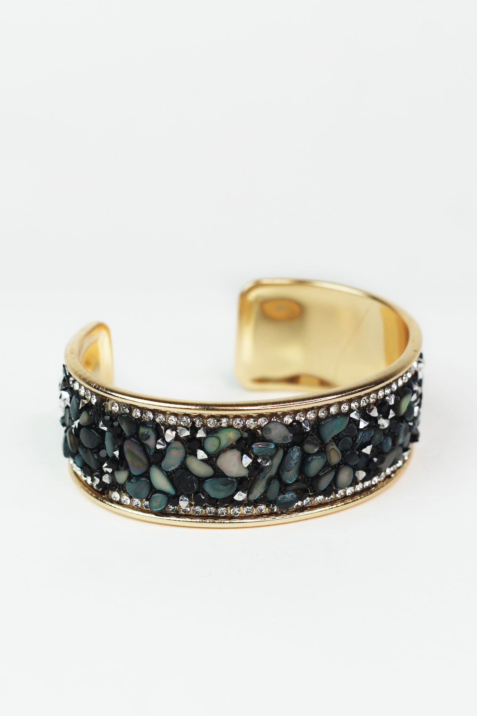 Medium Rhinestone & Multicolor Chips Cuff