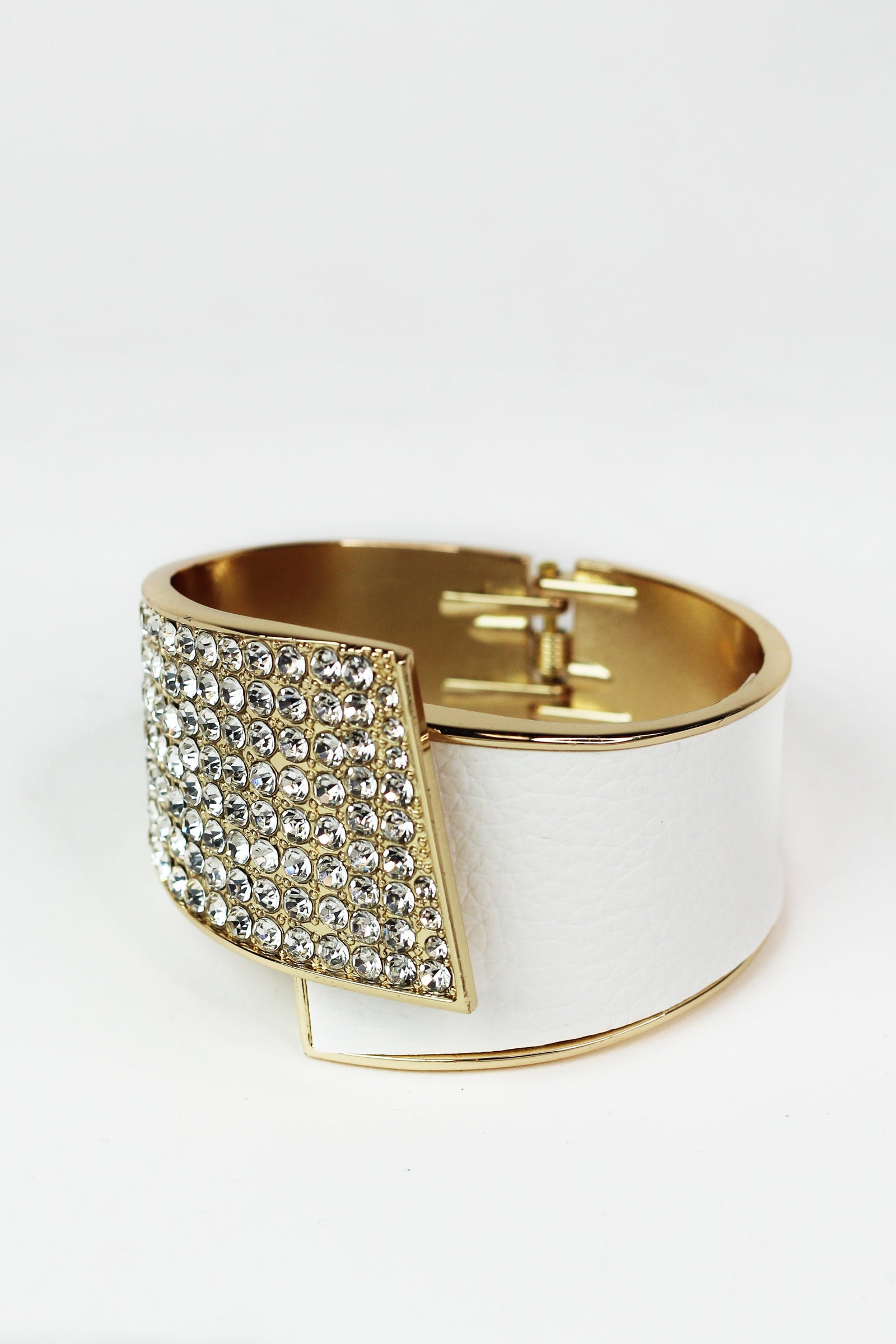 Half Rhinestone Half Vinyl Overlapping Cuff