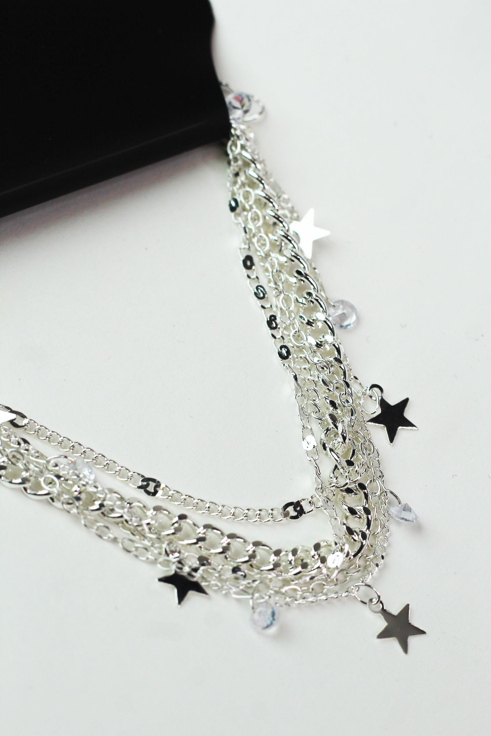 5pc Chains Anklet Set w/ Stars & Stone Charms