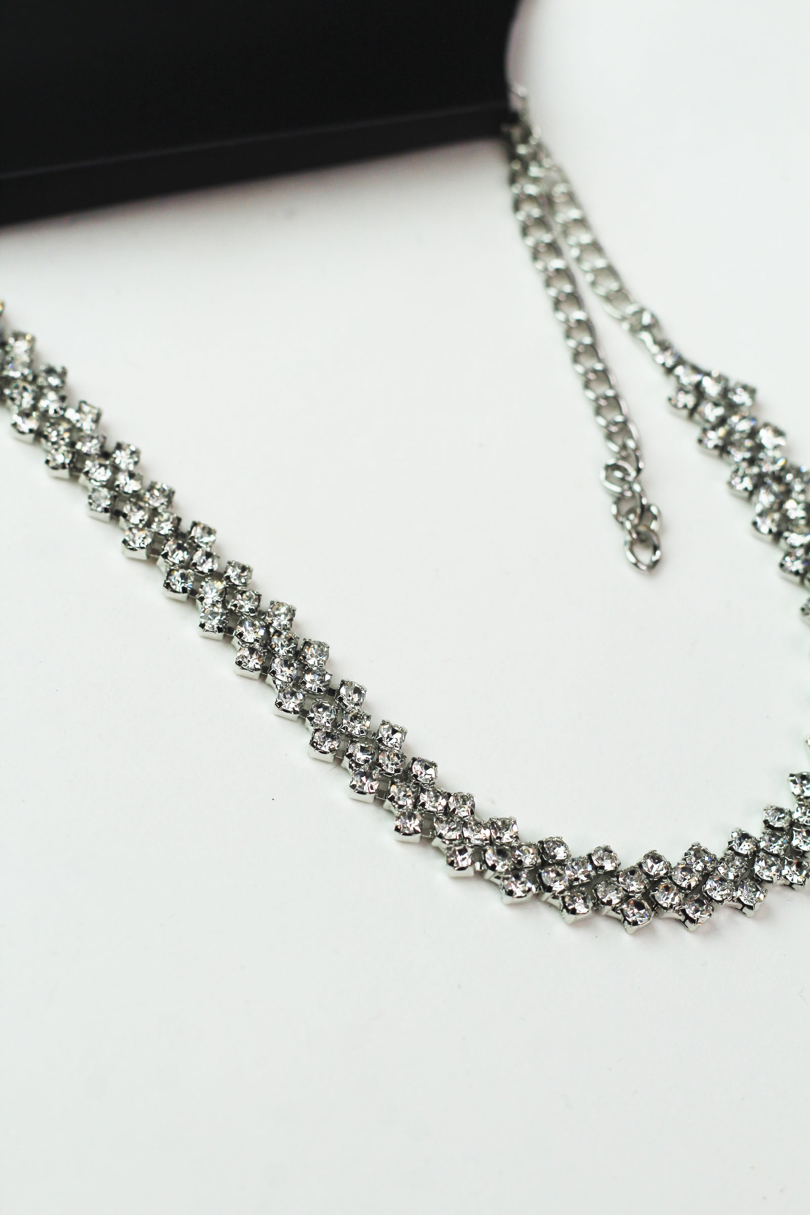 Small Diagonal Rhinestones Anklet