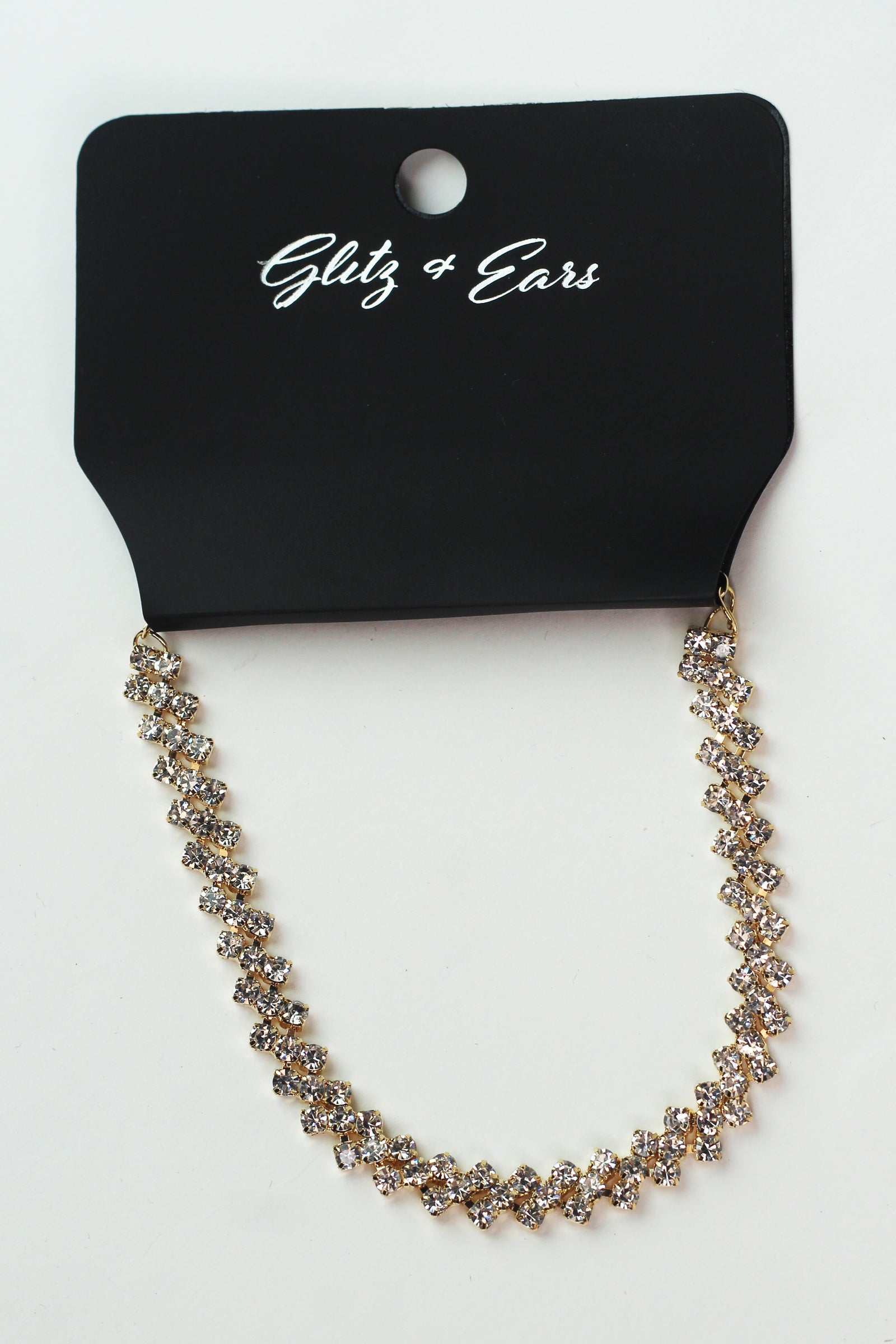 Medium Diagonal Rhinestones Anklet
