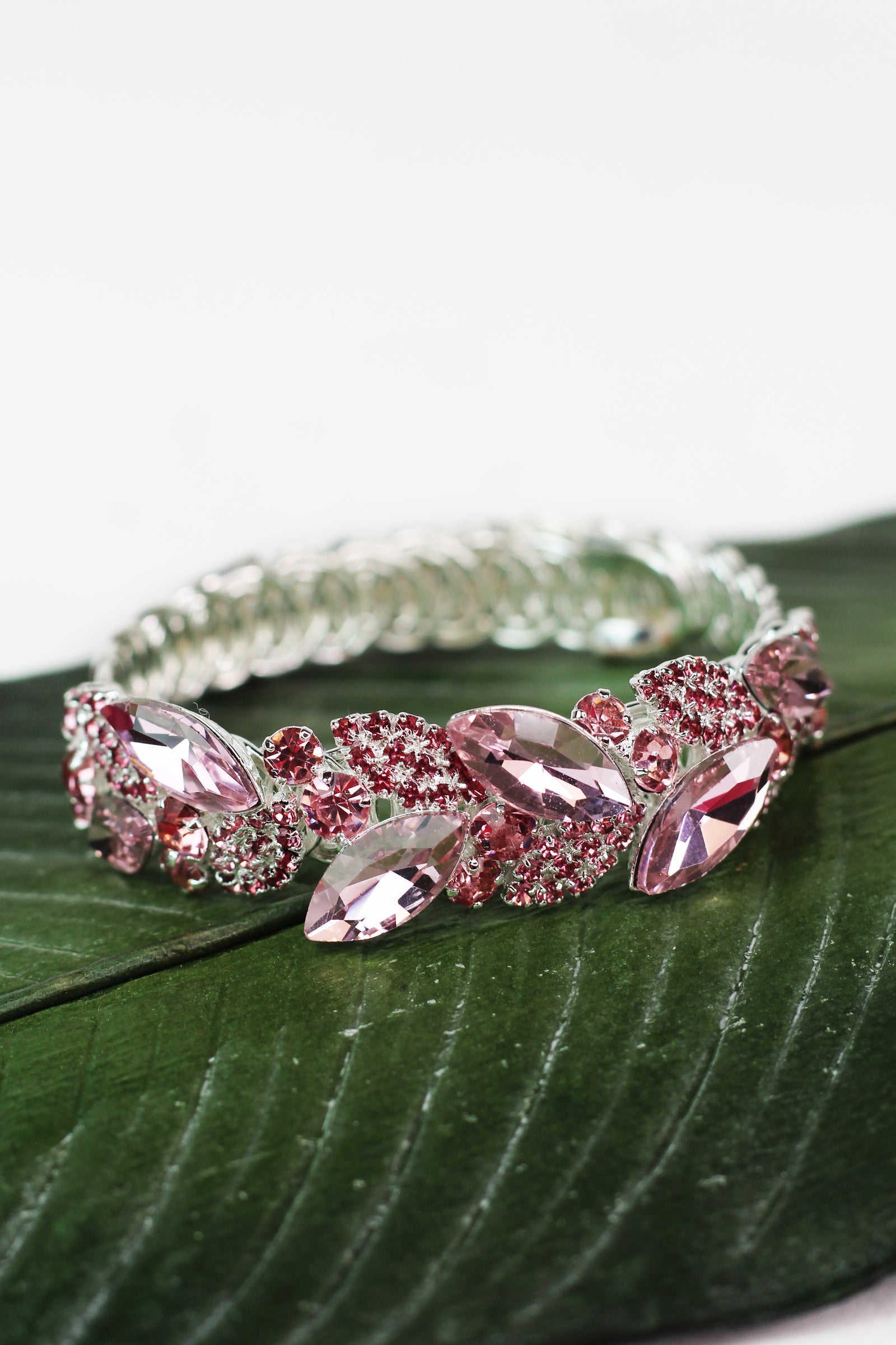 Marquis & Pave Petals Coil Cuff Bracelet