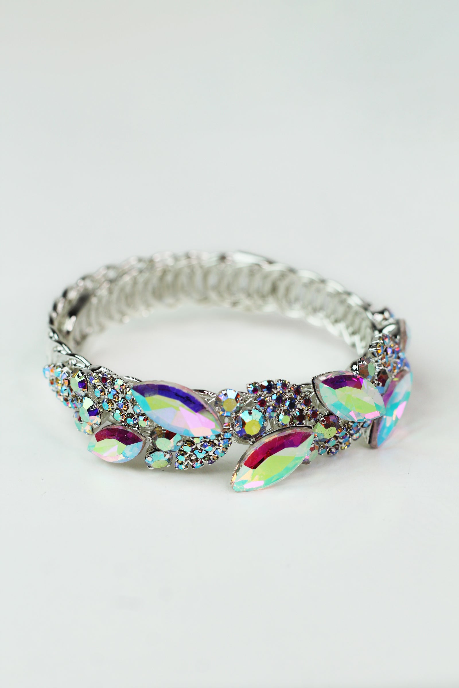 Marquis & Pave Petals Coil Cuff Bracelet