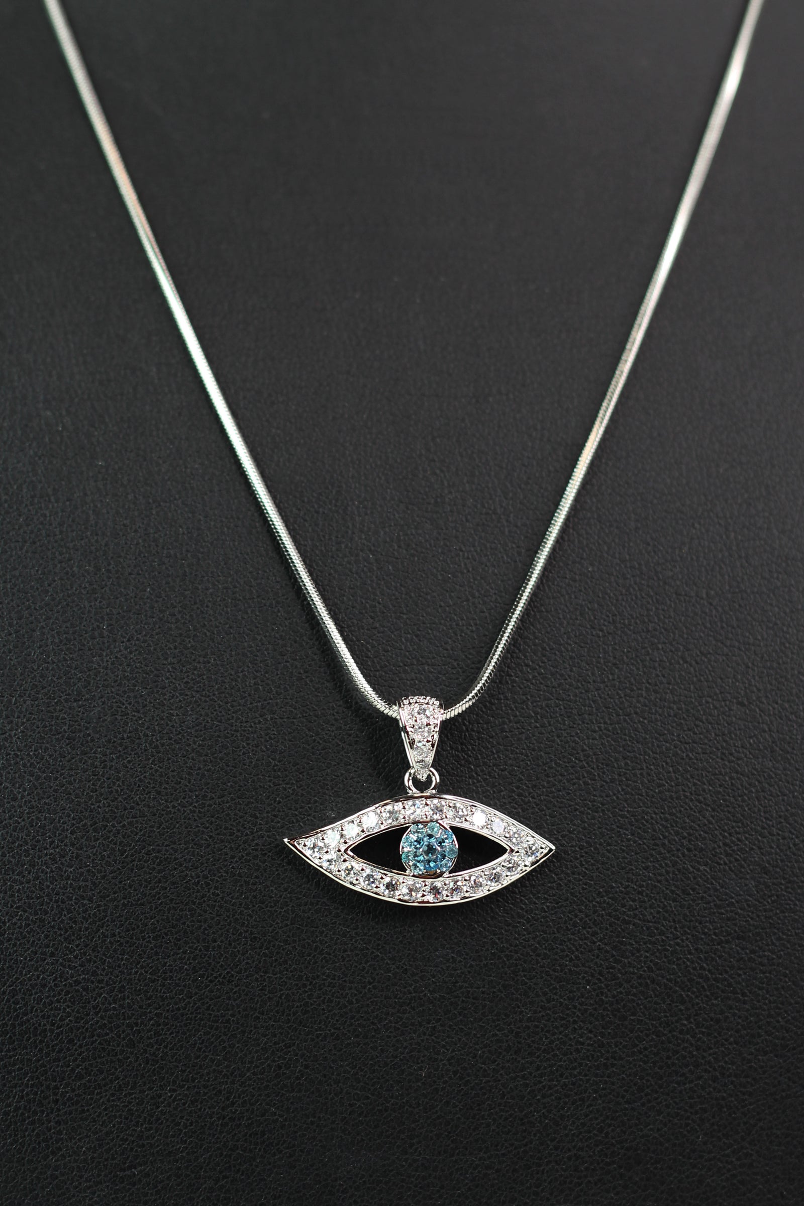 Rhinestone Open Evil Eye Necklace