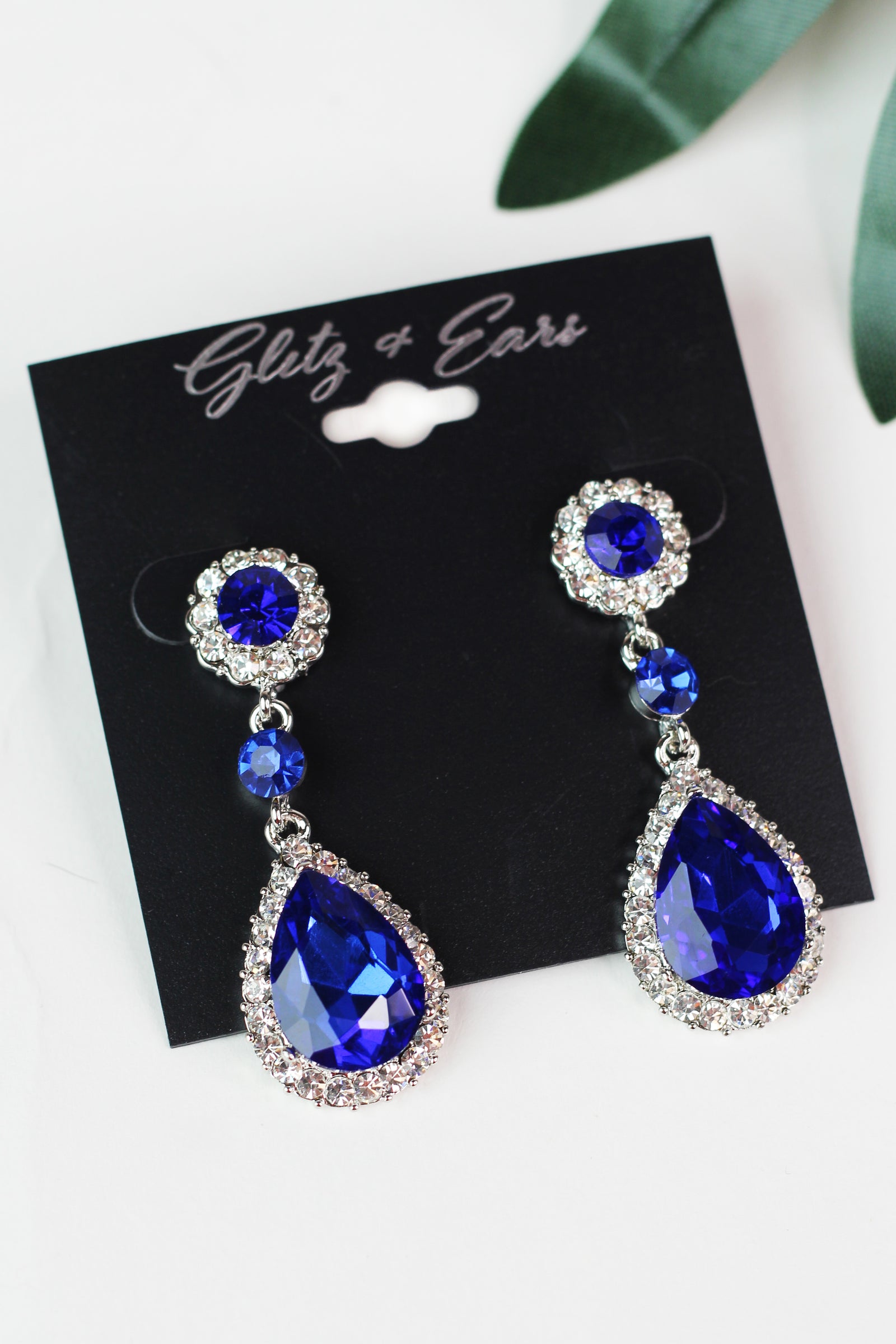 Flower, Circle Stone, Teardrop with Trim Earring