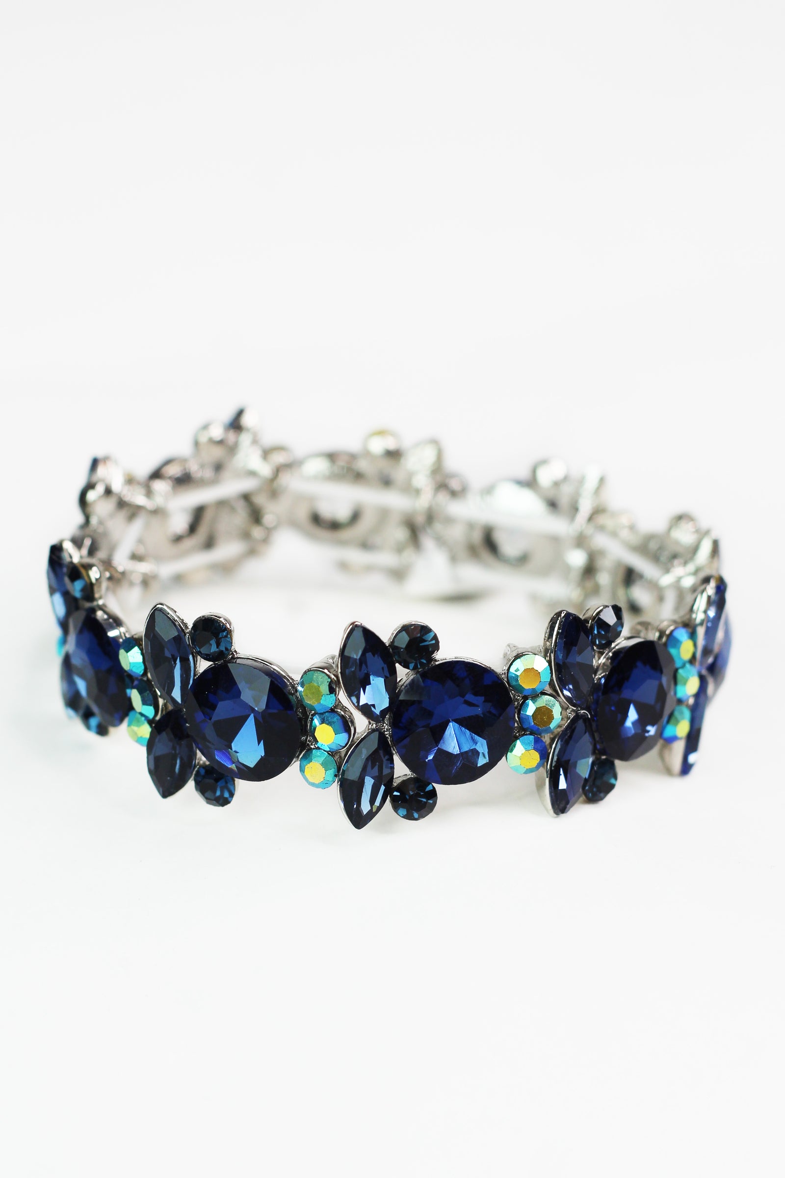 Round Marquis & AB Clusters Stretch Bracelet