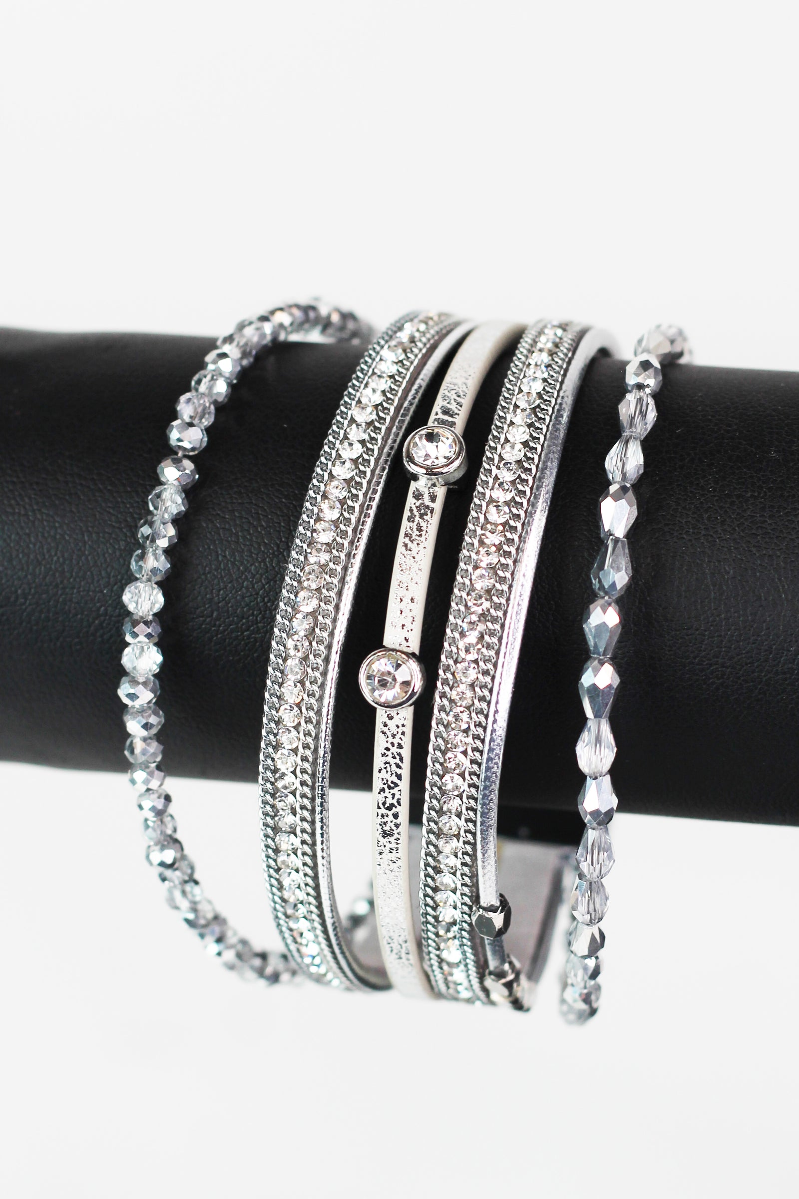 Strips Beads Stones & 2 Sliders Magnetic Bracelet