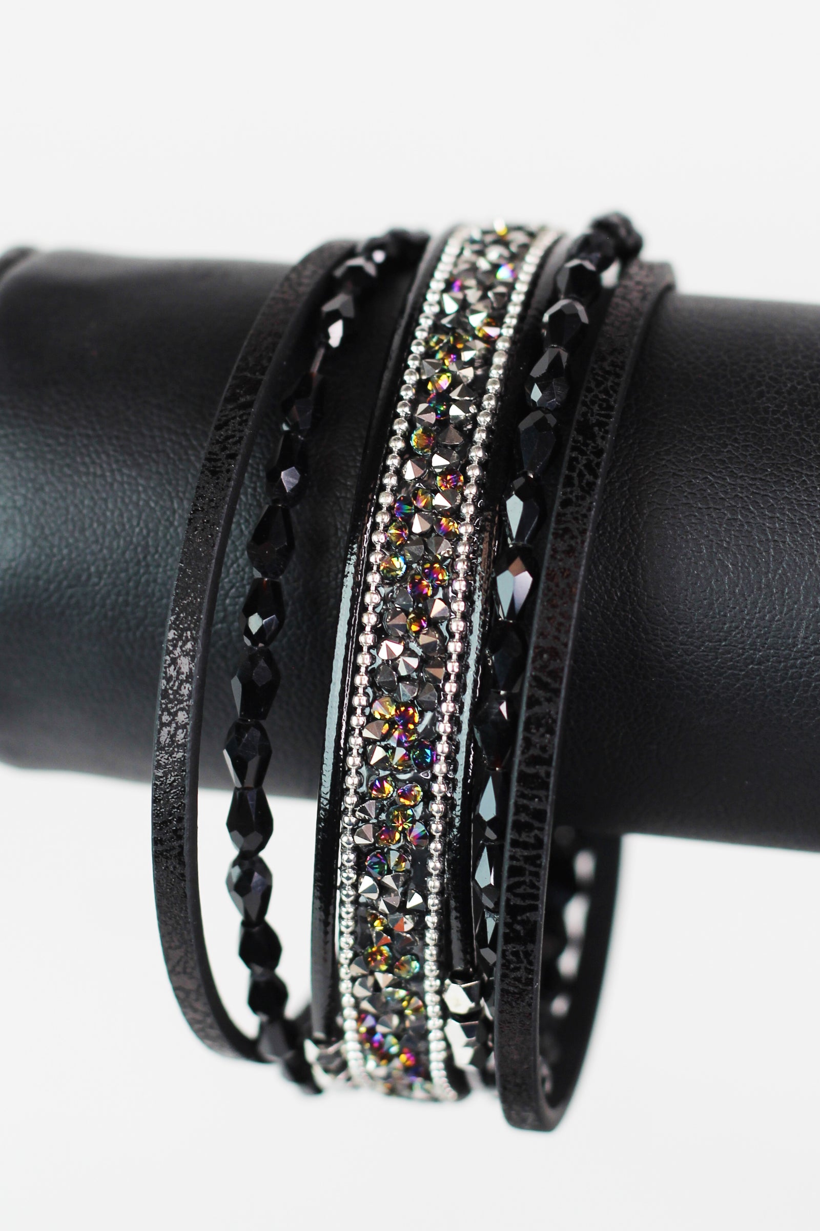 Barrel Beads Strips & Stones Magnetic Bracelet