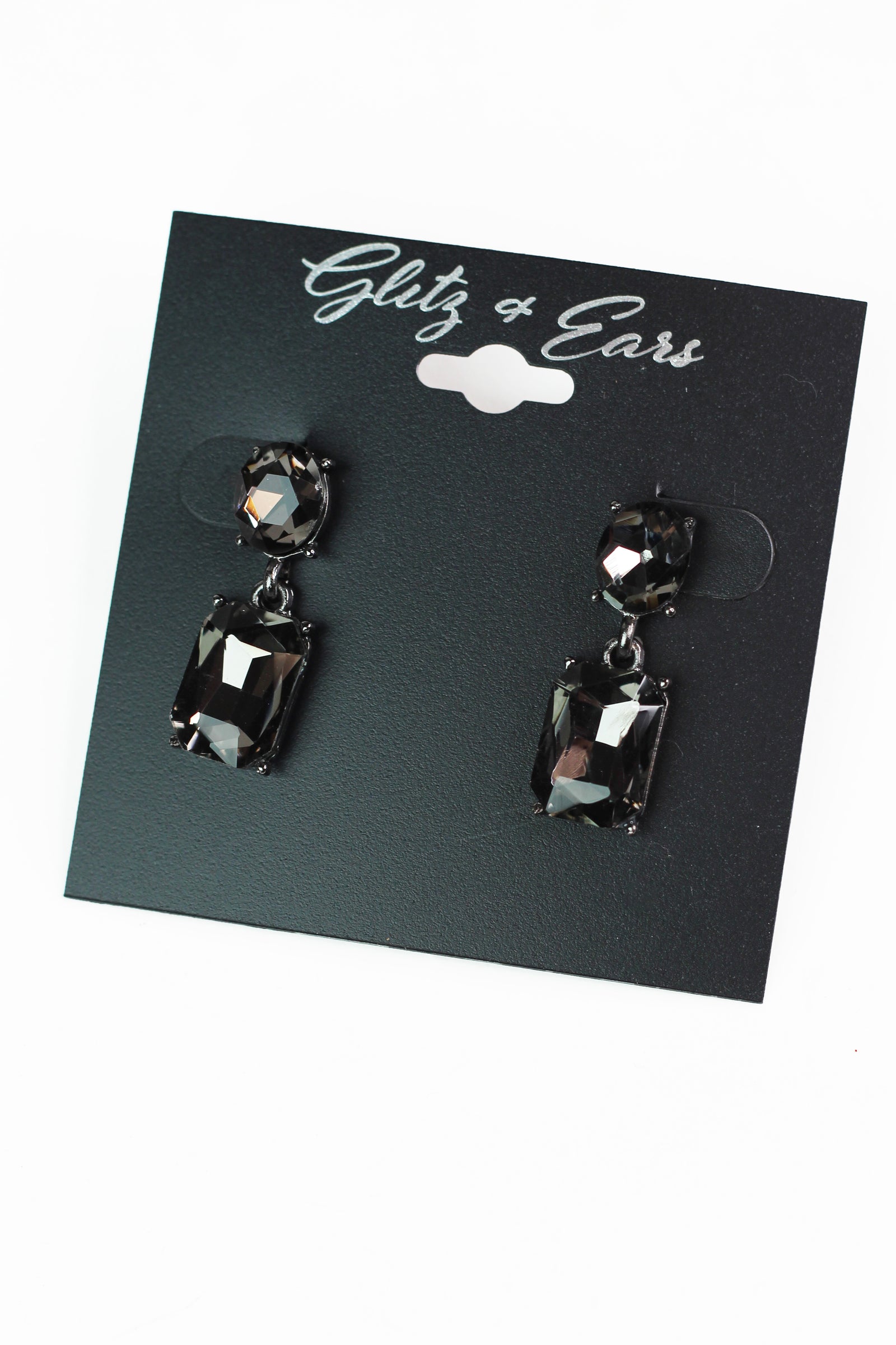 Small Oval & Dangling Emerald Stone Earrings