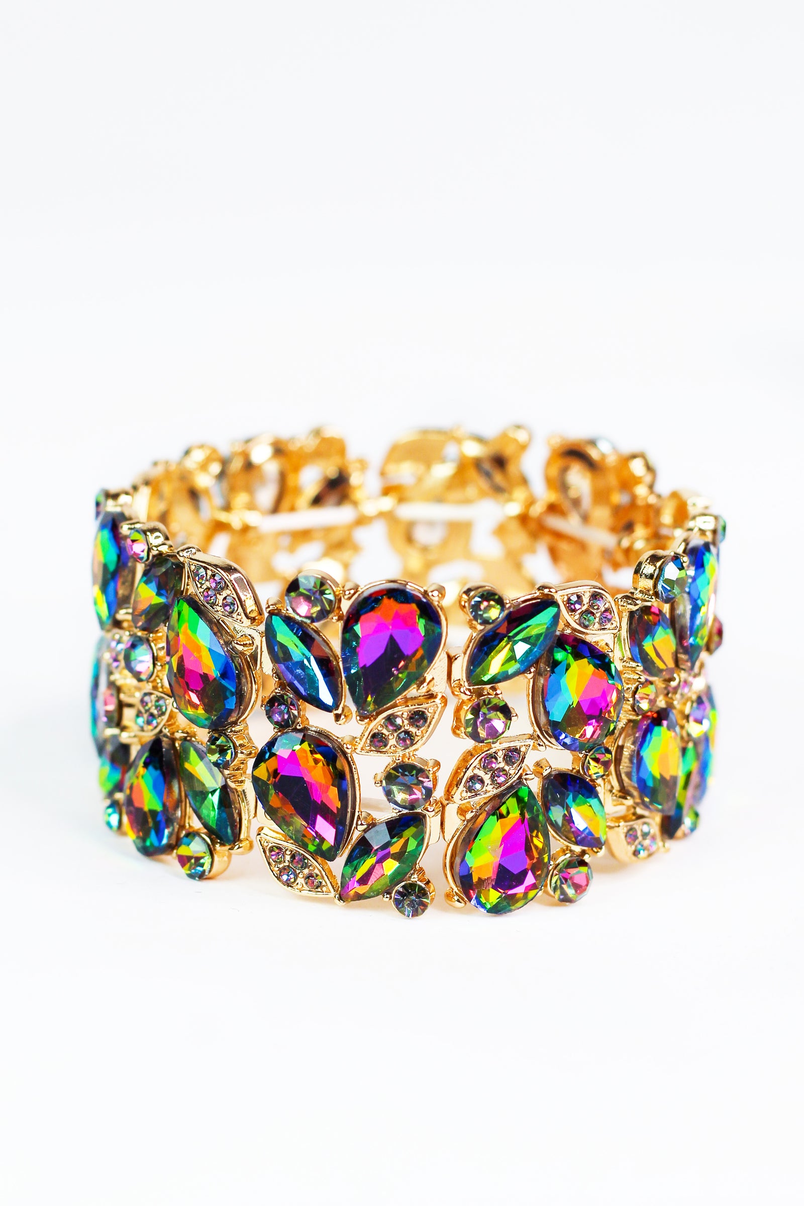 Teardrops & Marquis Rhinestone Stretch Bracelet