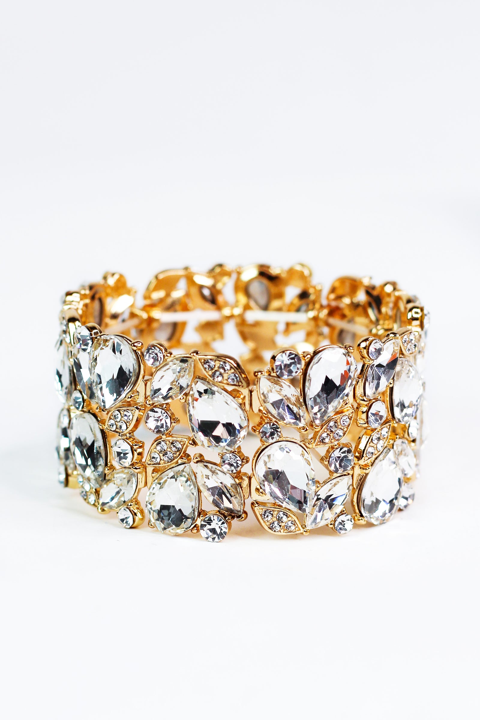 Teardrops & Marquis Rhinestone Stretch Bracelet