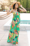 Front Knot Floral Maxi Dress