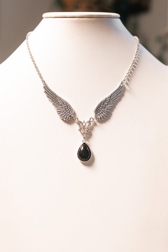 Wing Necklace with Center Stone (SALE)