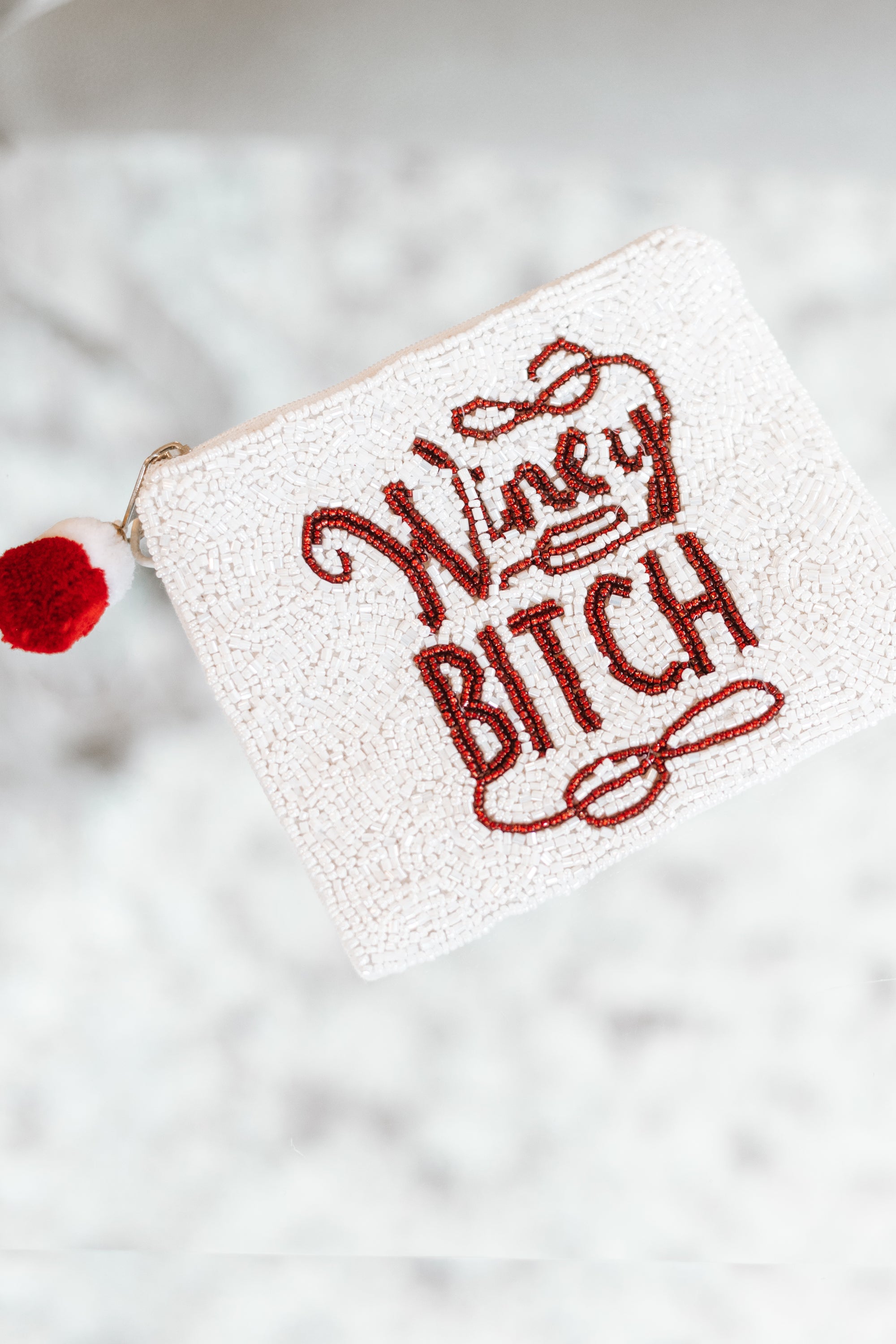 Winey B*tch Beaded Coin Purse