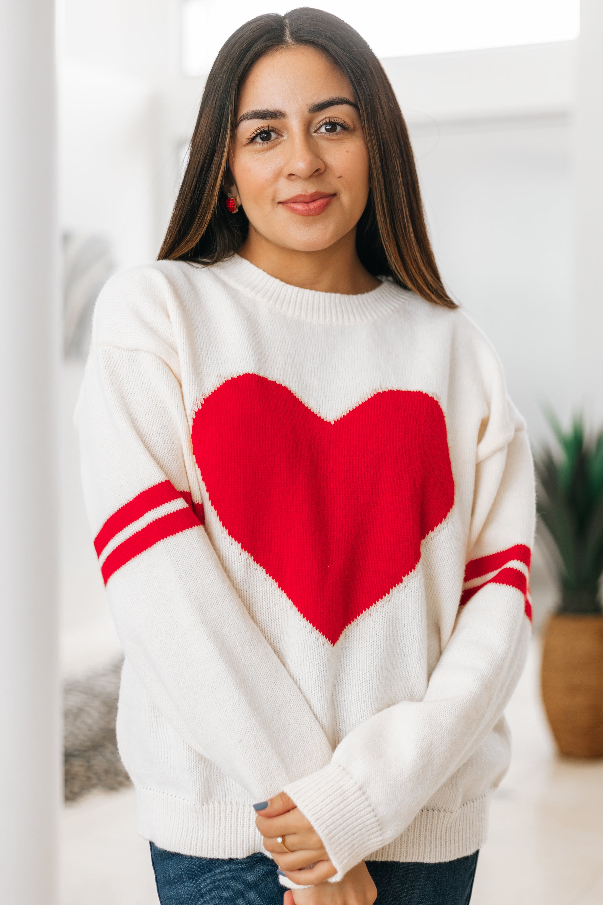 Big Center Heart With Double Striped Sleeve (SALE)