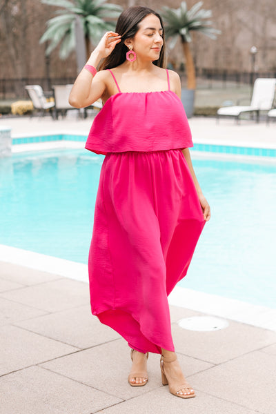 Layered Top Wide Leg Jumpsuit