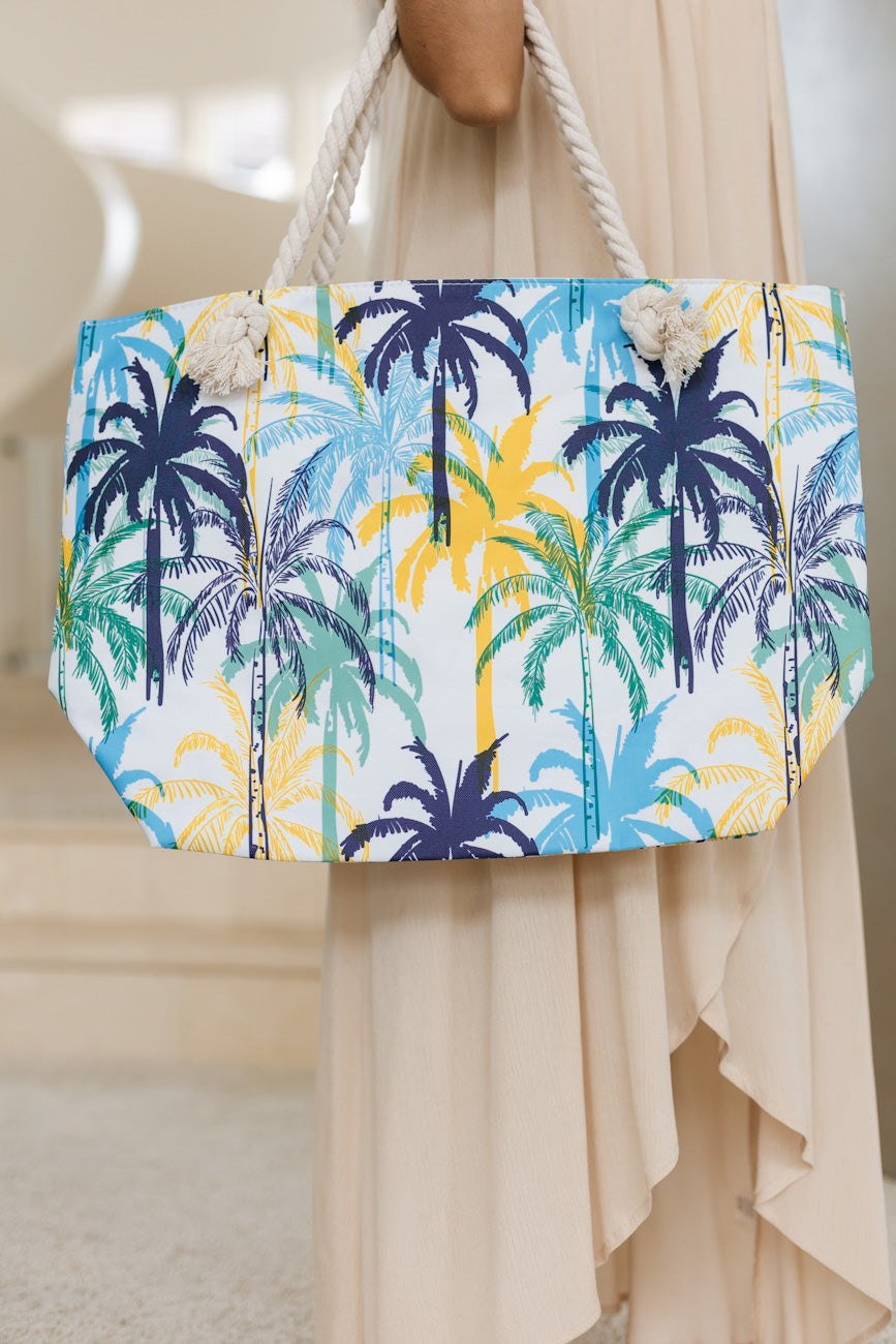 Colored Palm Trees Beach Bag