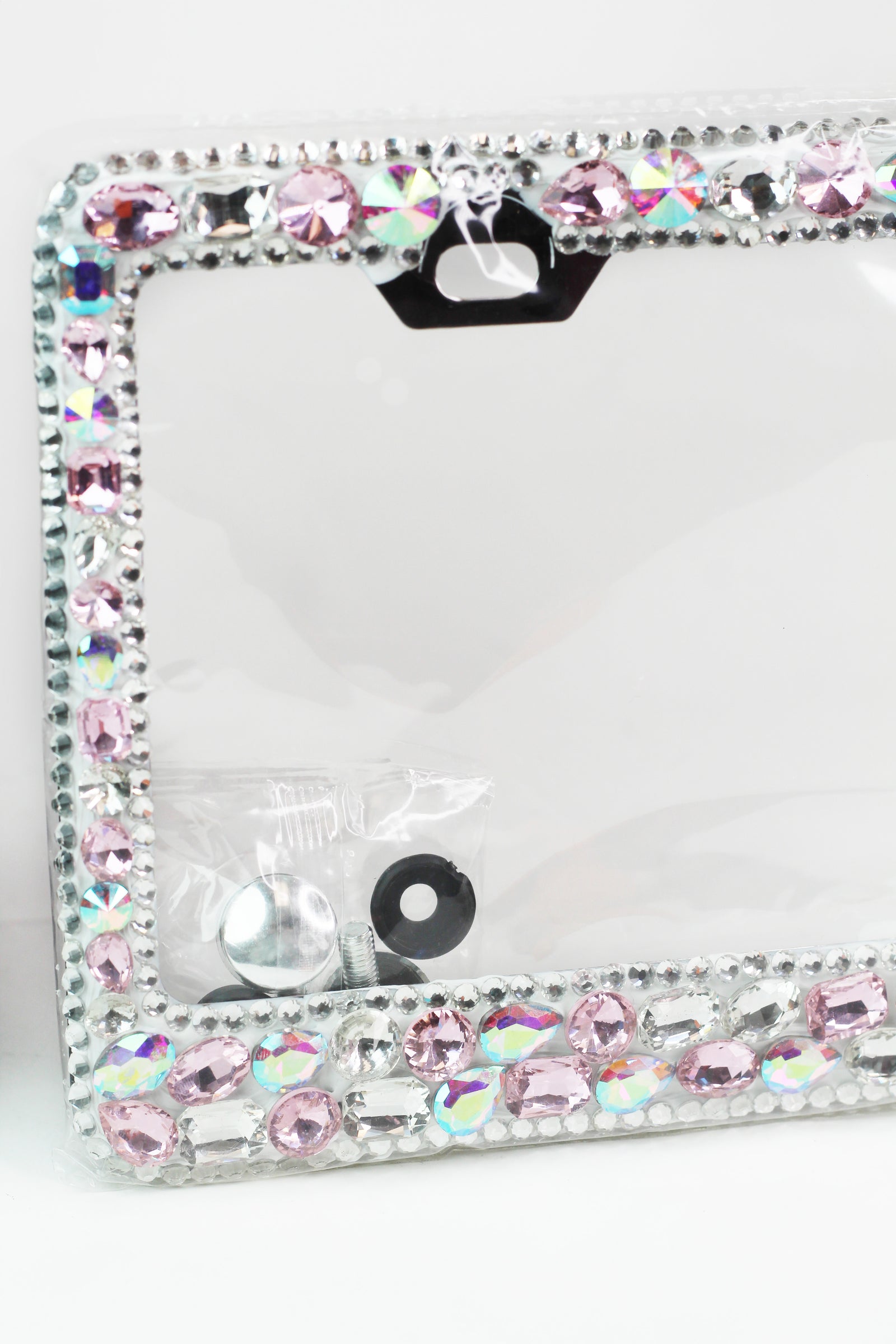 Chunky Rhinestone License Plate Holder